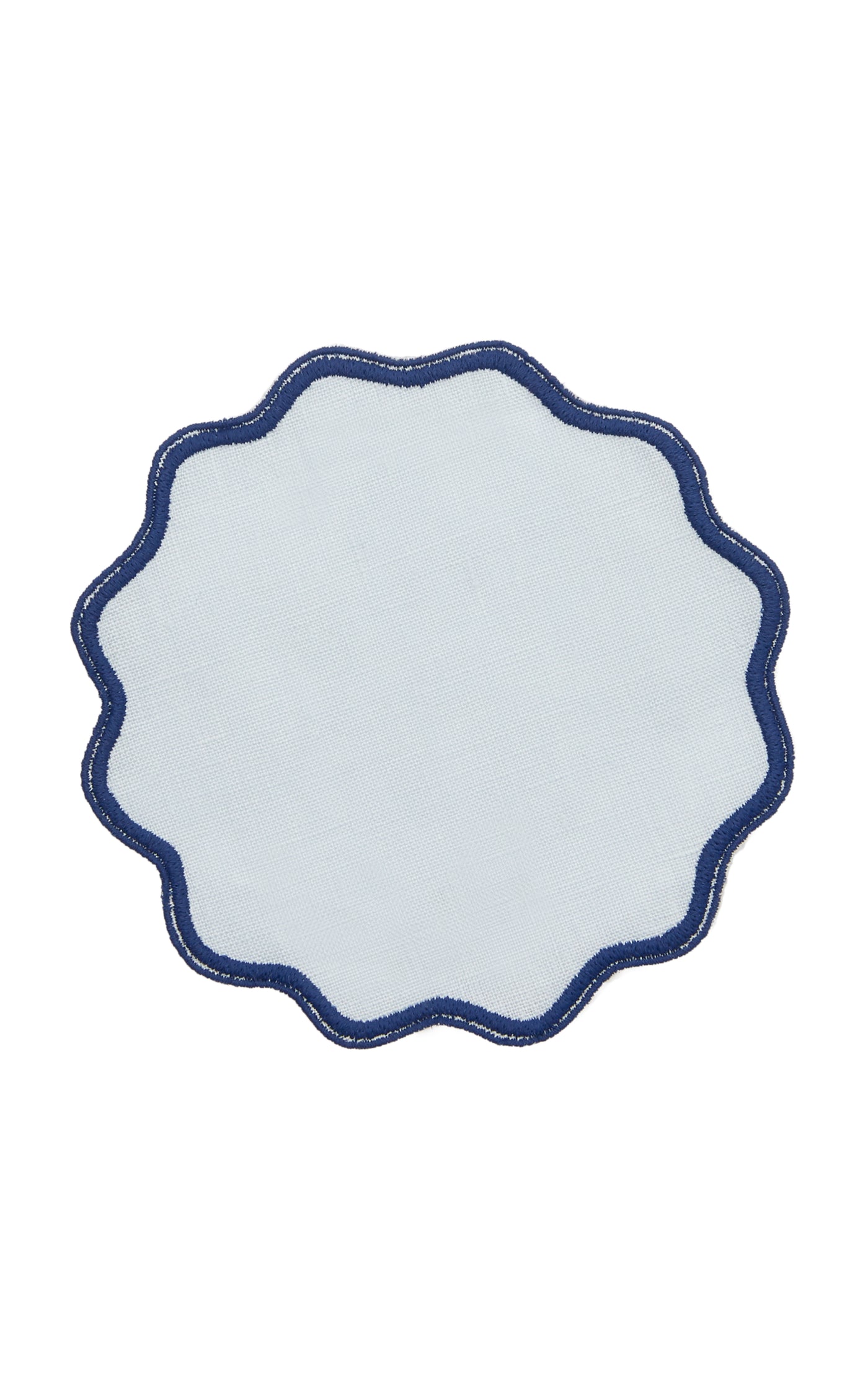 Set-Of-Four Scalloped Linen Coasters