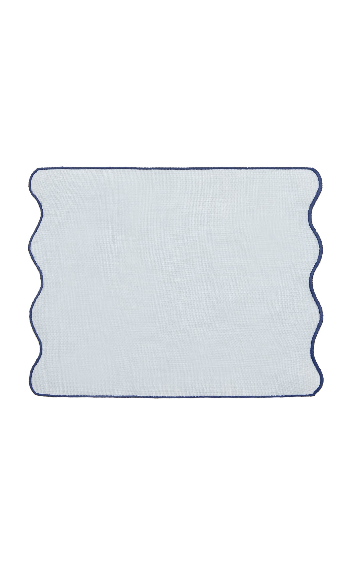 Set-Of-Four Scalloped Linen Cocktail Napkins