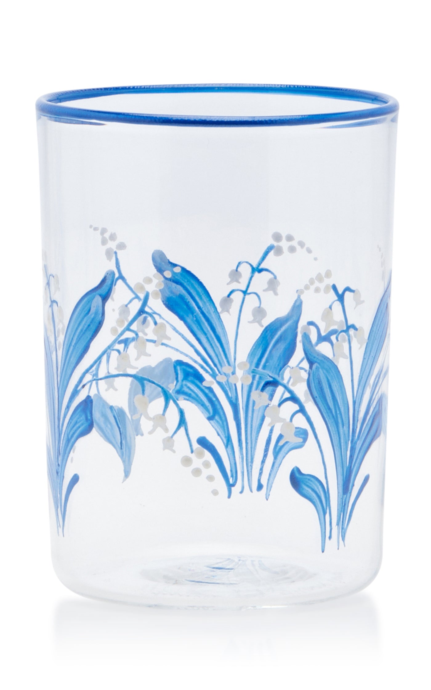 Hand-Painted Lily of The Valley Glass Tumbler