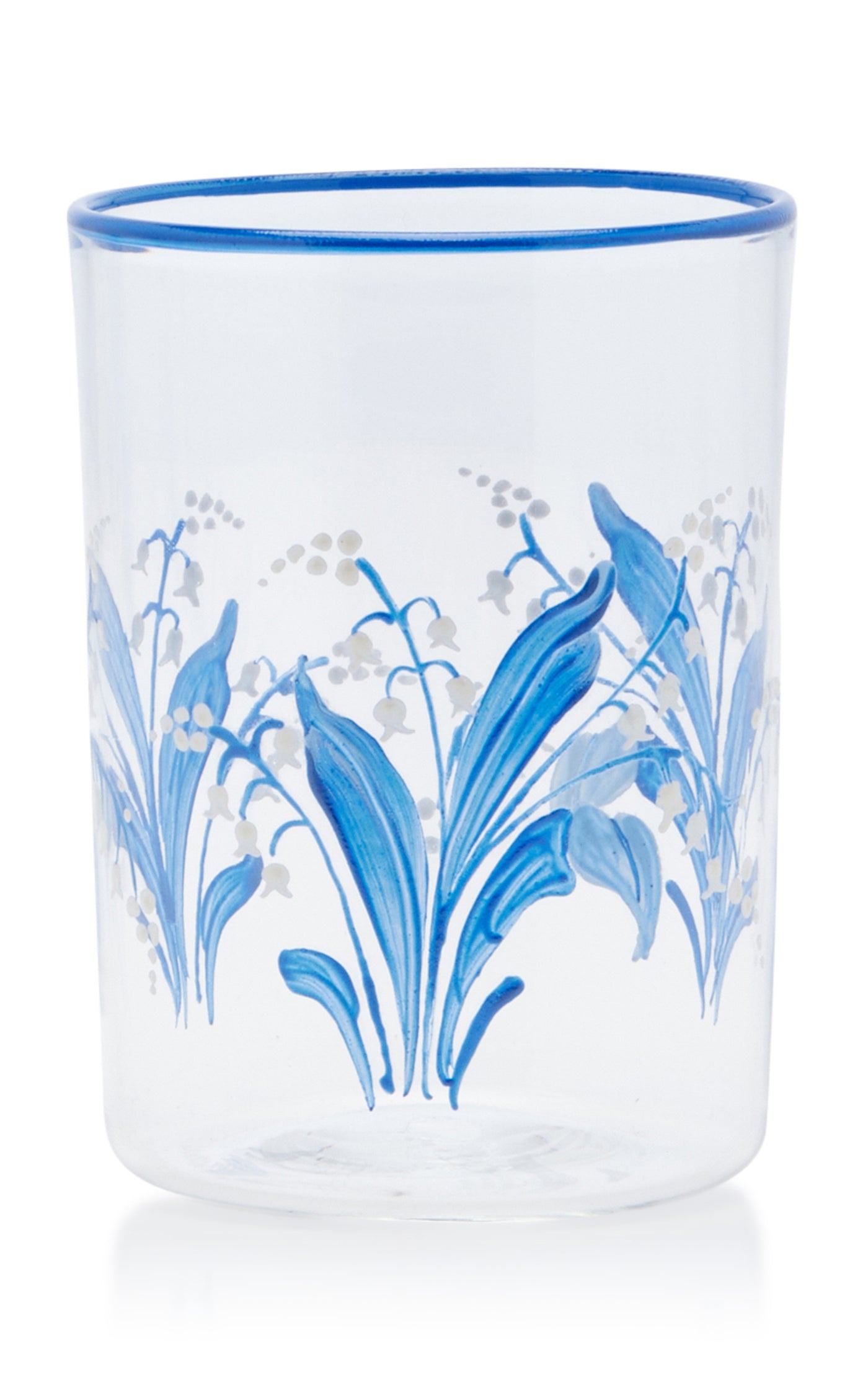 Hand-Painted Lily of The Valley Glass Tumbler