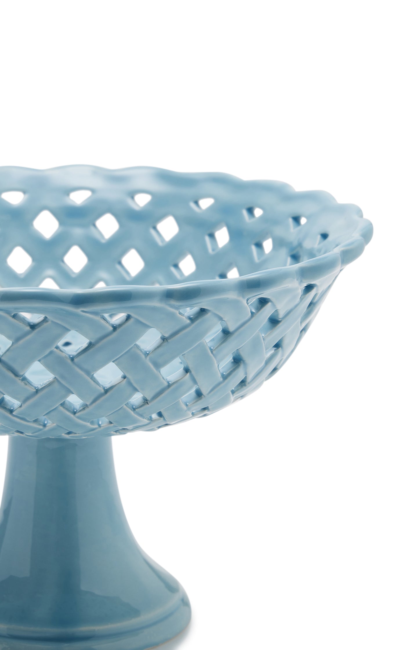 Openwork Creamware Compote Bowl