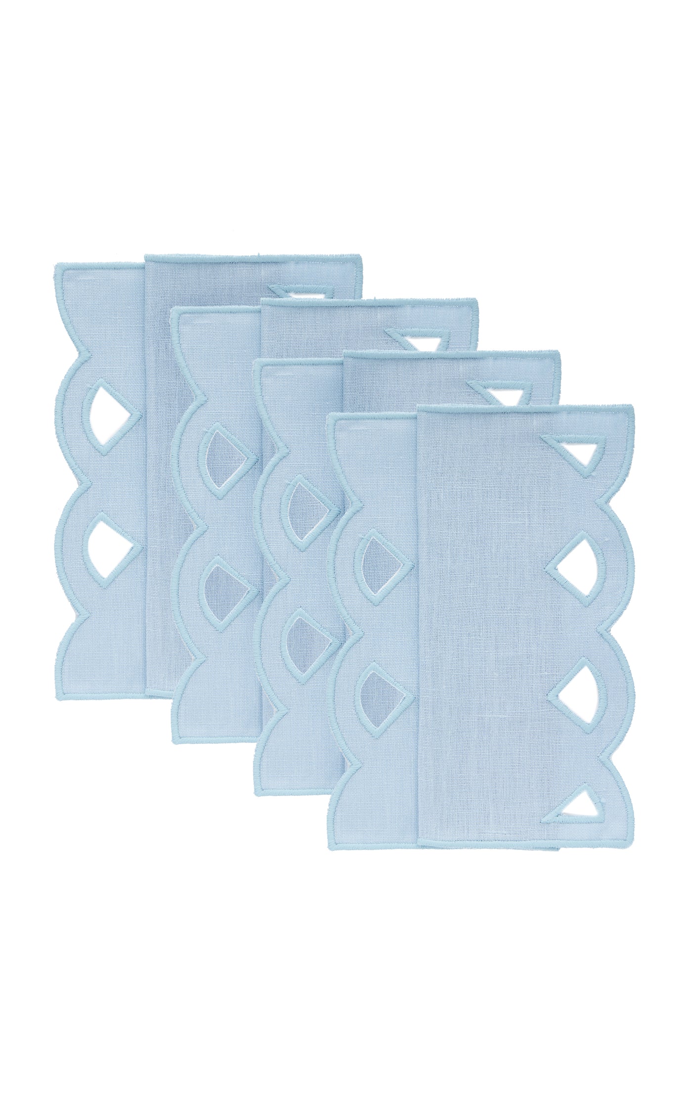 Set-of-Four Handcrafted Linen Cocktail Napkins