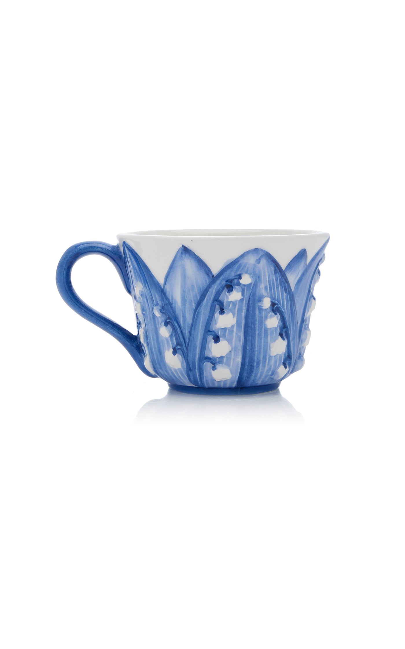 Set-of-Six Lily Of The Valley Ceramic Breakfast Cup and Saucer