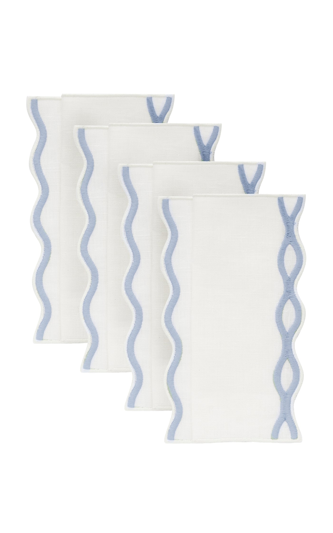 Set-of-Four Handcrafted Linen Cocktail Napkins