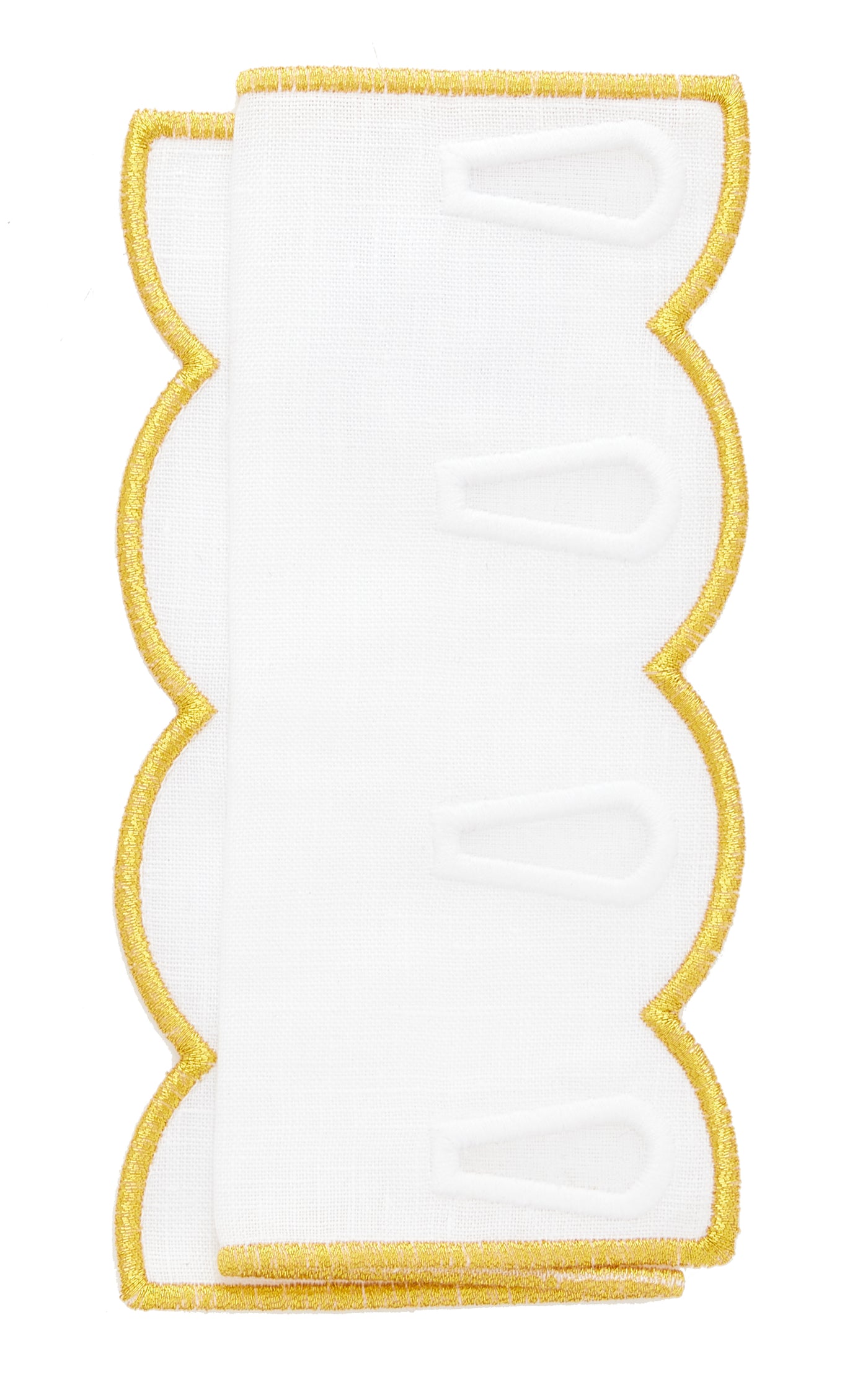 Set-of-Four Organza-Appliquéd Linen Cocktail Napkins