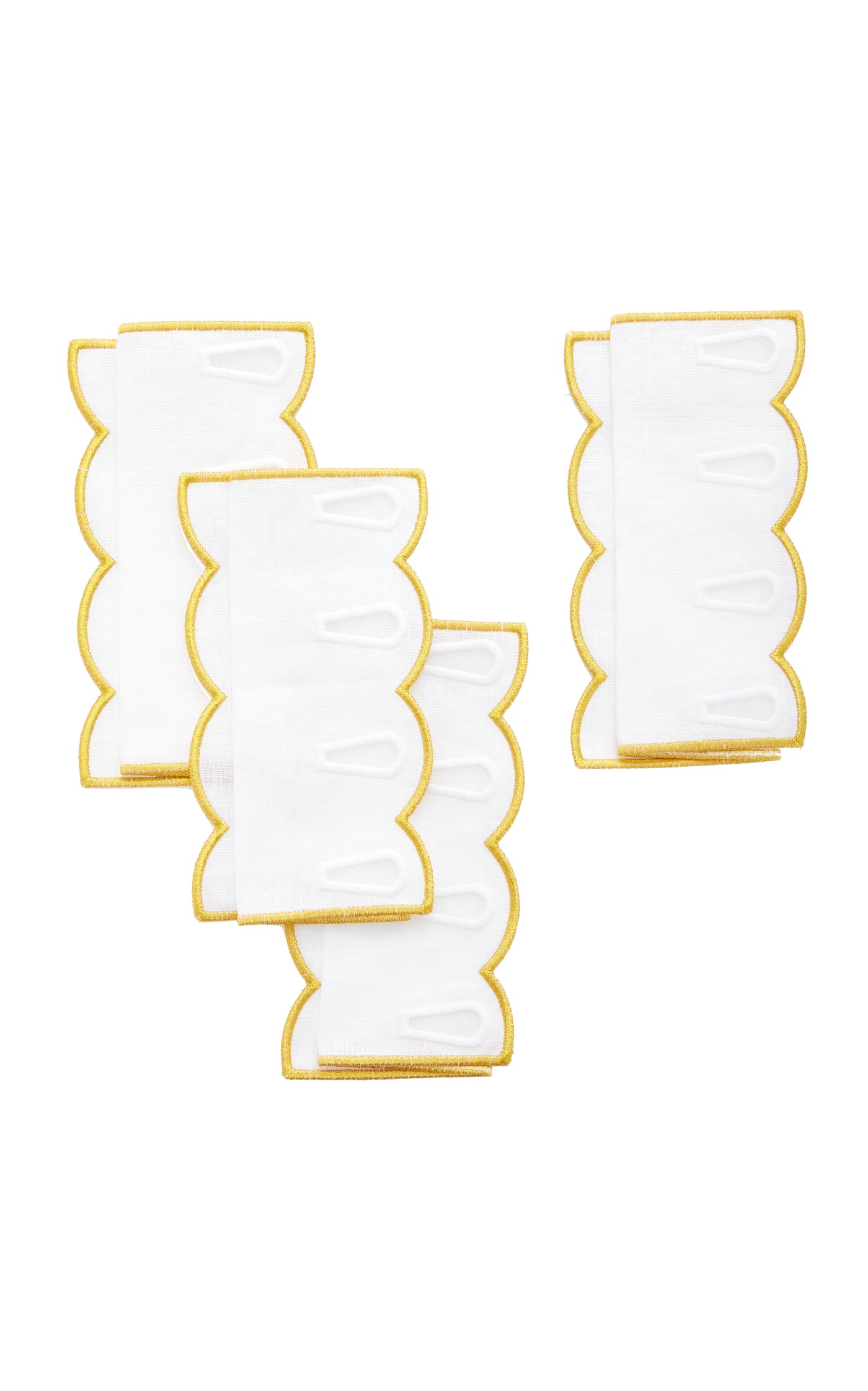 Set-of-Four Organza-Appliquéd Linen Cocktail Napkins