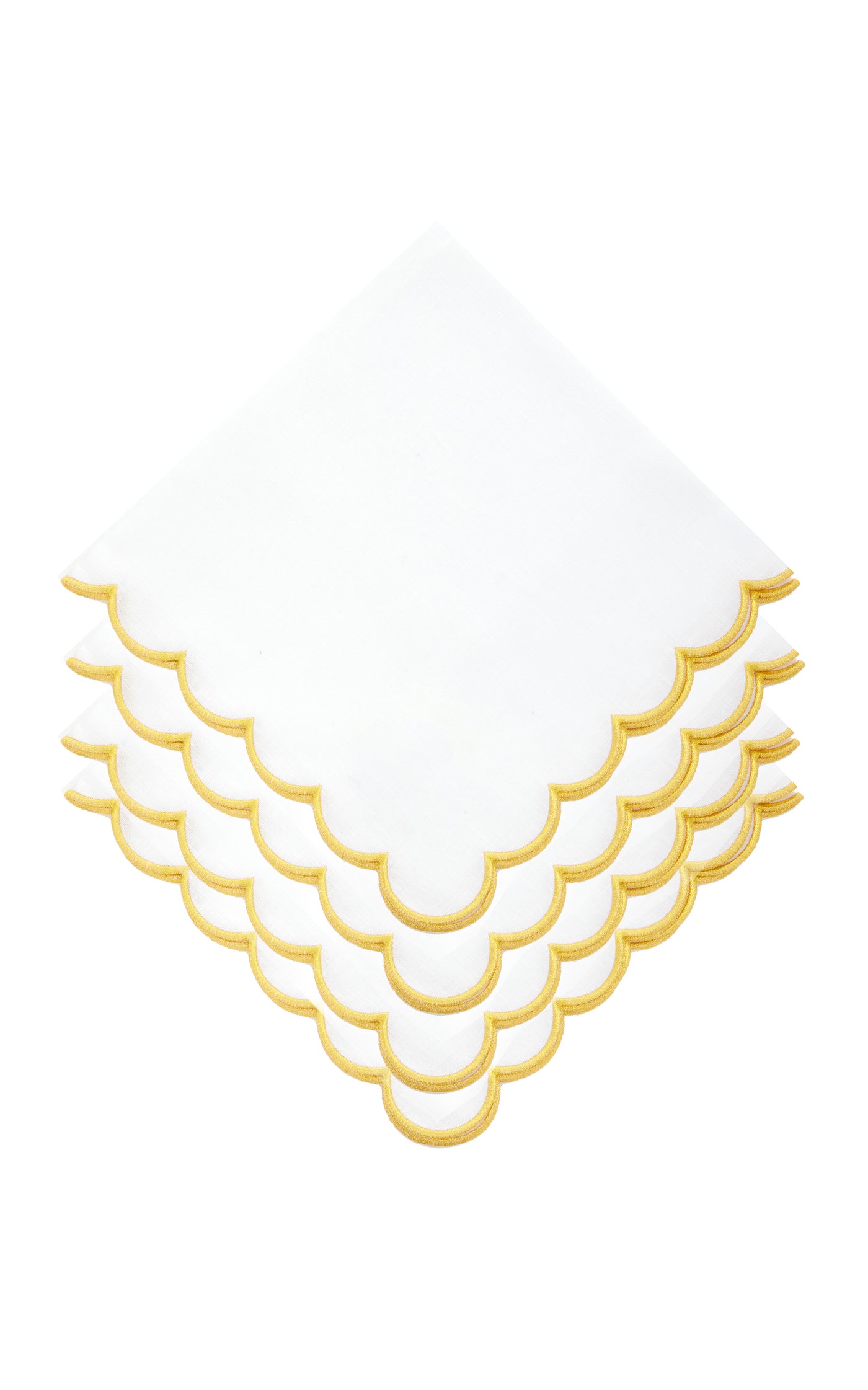 Set-of-Four Organza-Appliquéd Linen Napkins