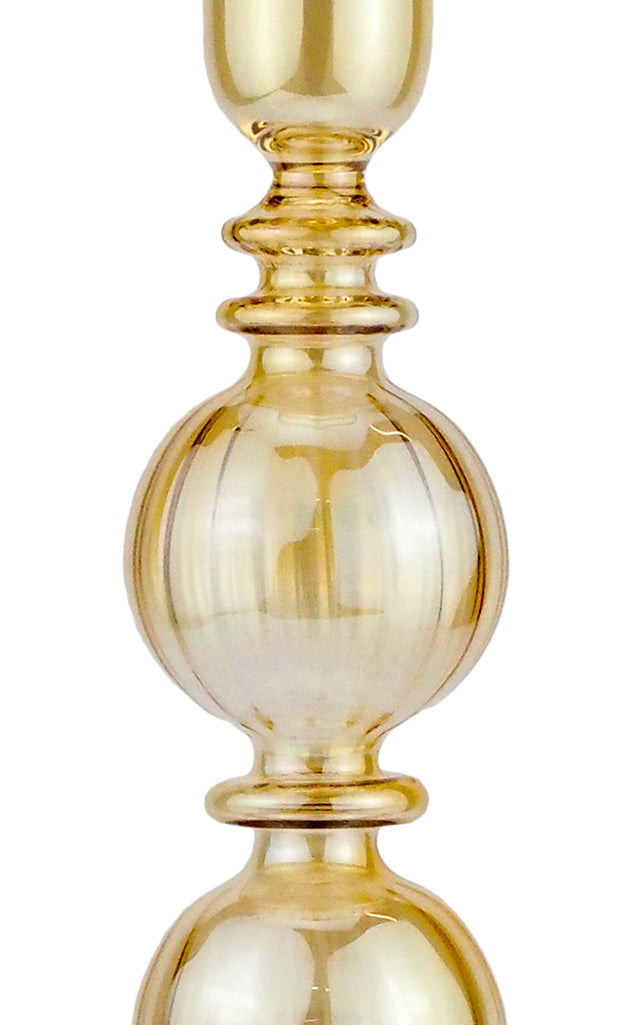 Set-Of-Two Tall Glass Candle Sticks