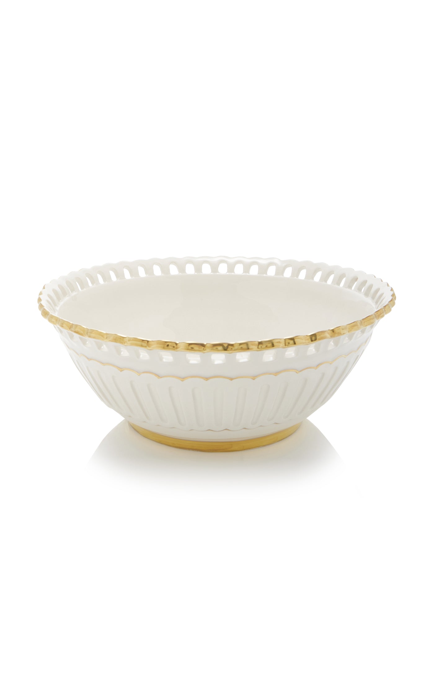 Balconata Creamware Large Salad Bowl
