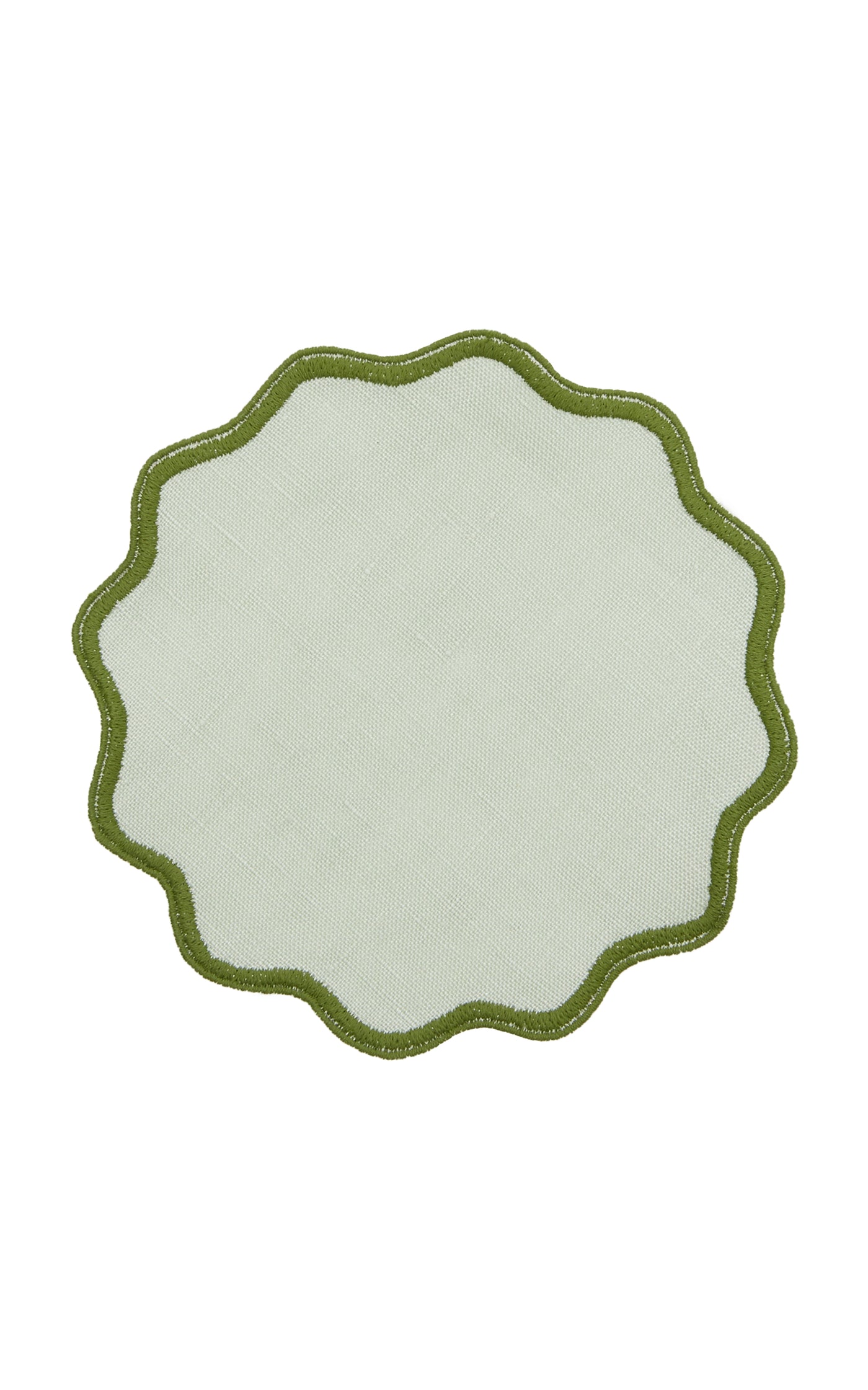 Set-Of-Four Scalloped Linen Coasters