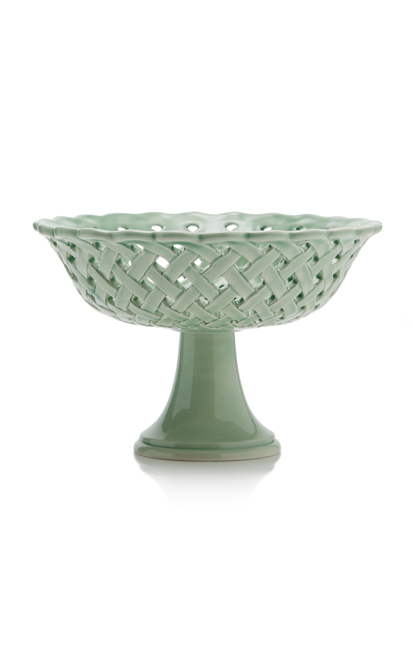 Openwork Creamware Compote Bowl