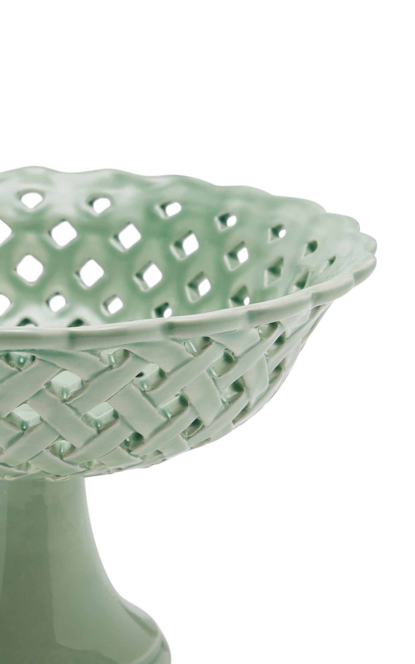 Openwork Creamware Compote Bowl