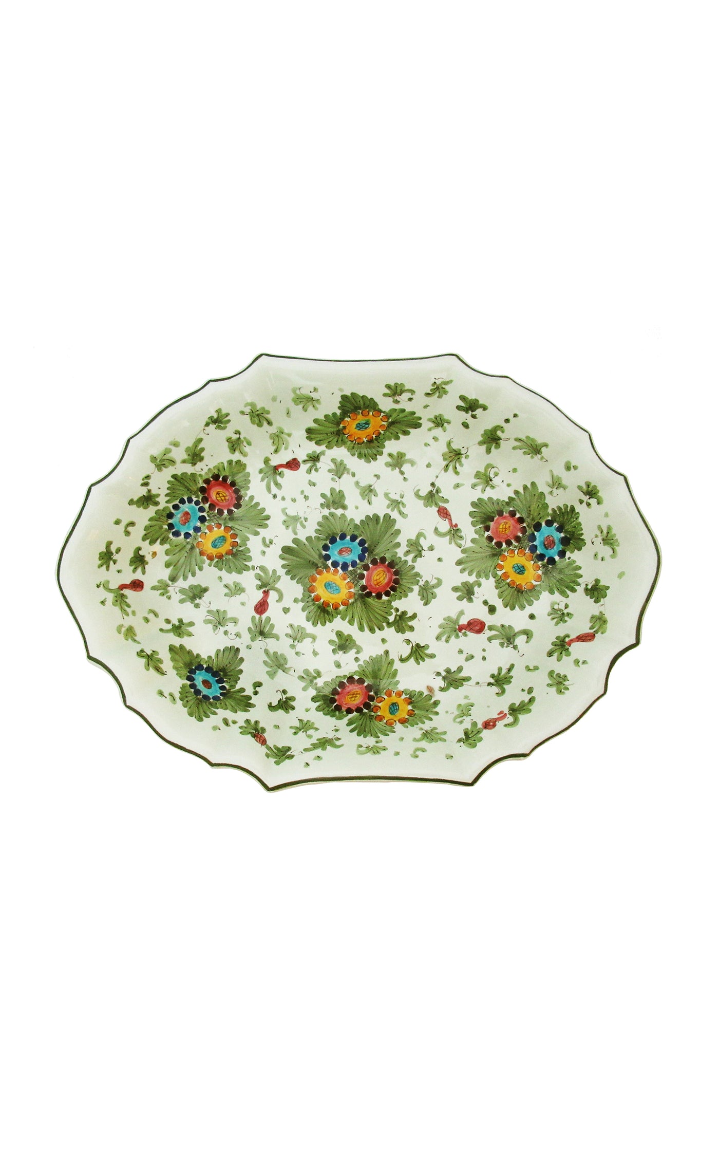 Fiorito by MODA DOMUS, Handpainted Ceramic Oval Bowl