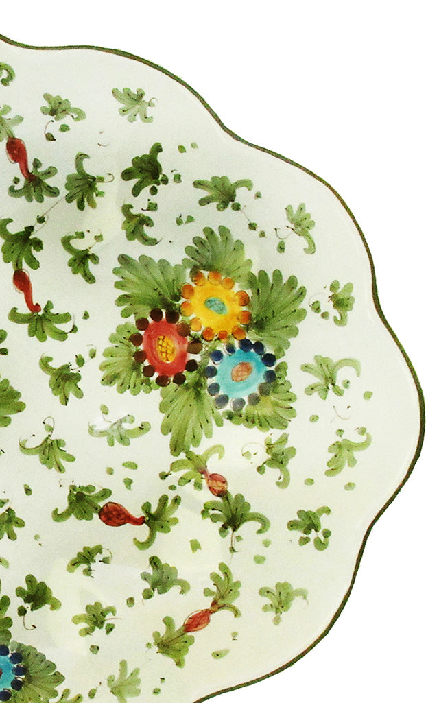 Fiorito by MODA DOMUS, Hand-painted Ceramic Scalloped Tray