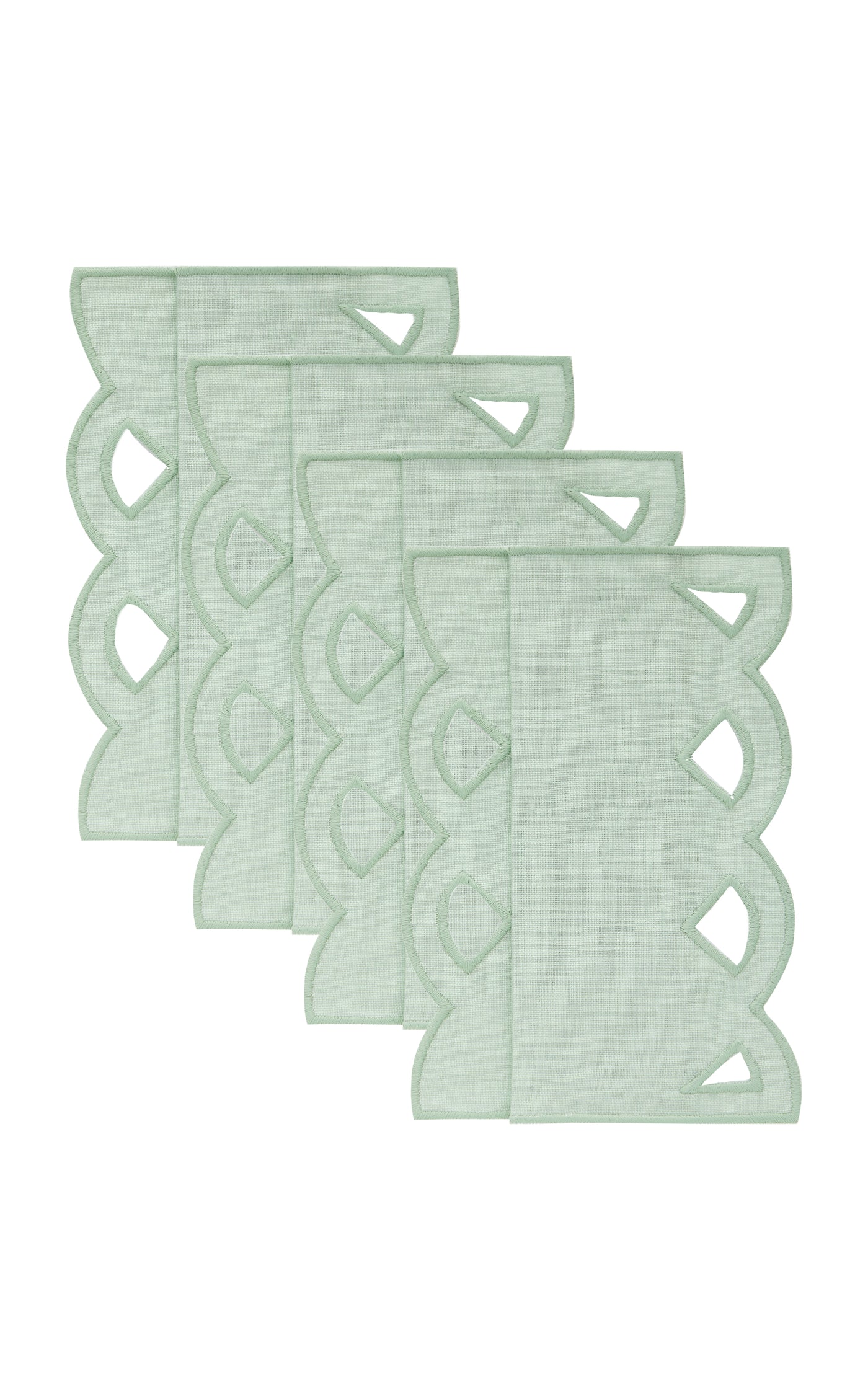Set-of-Four Handcrafted Linen Cocktail Napkins