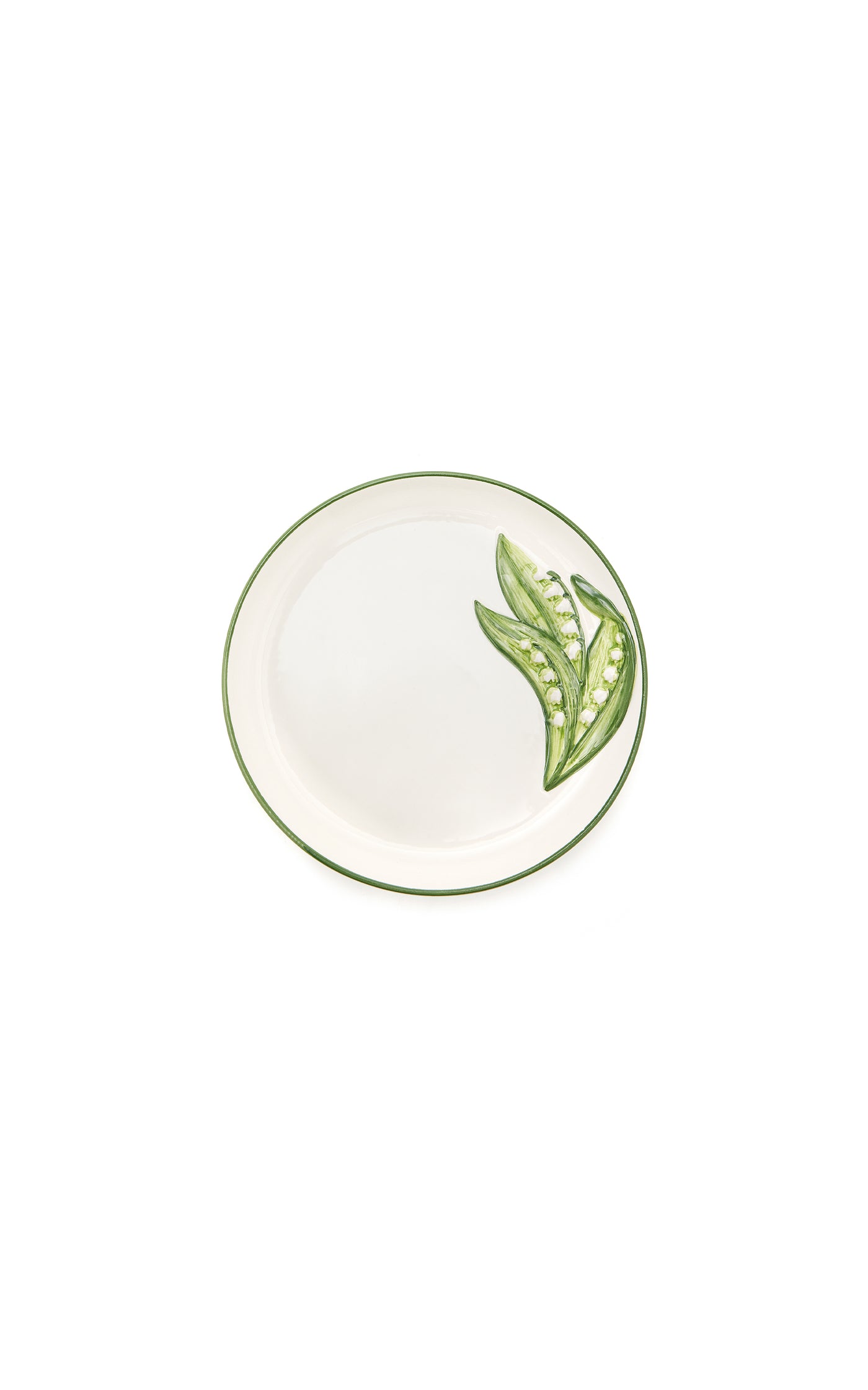 Set-of-Six Lily of the Valley Ceramic Dessert Plates