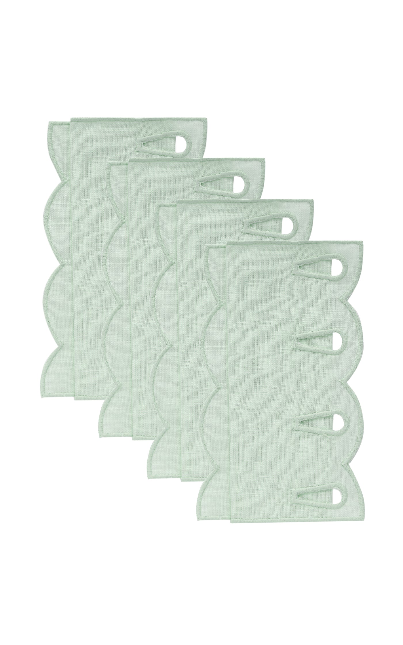 Set-of-Four Handcrafted Linen Cocktail Napkins
