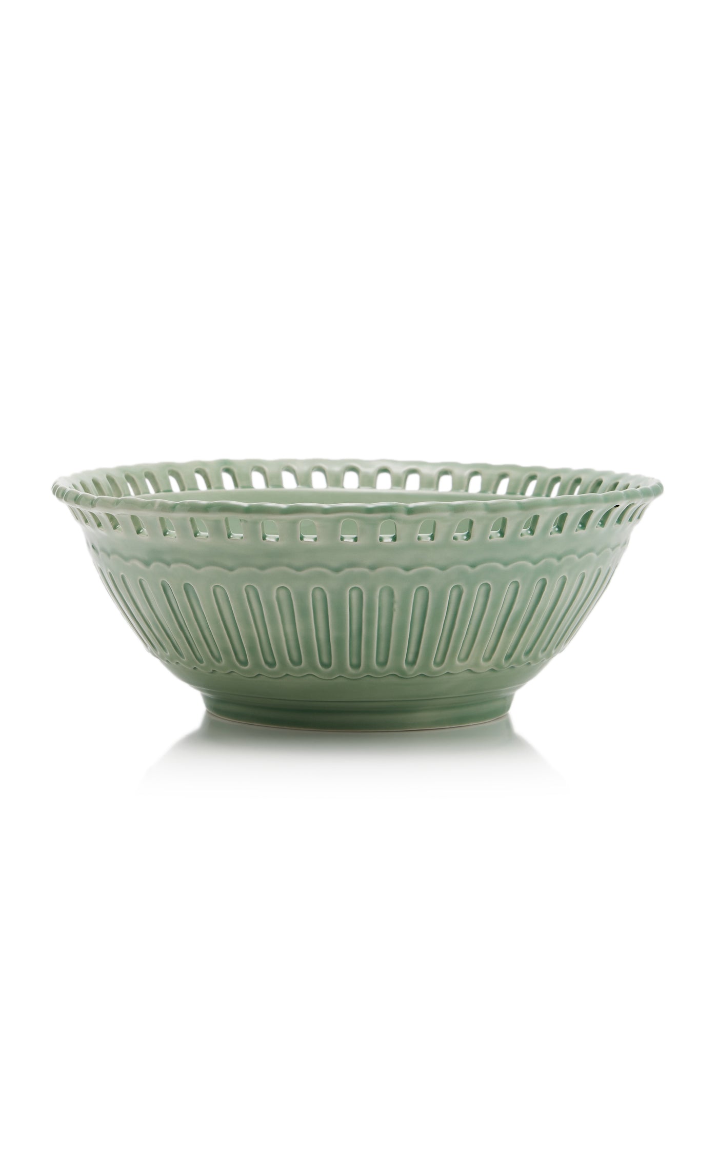 Large Balconata Creamware Salad Bowl