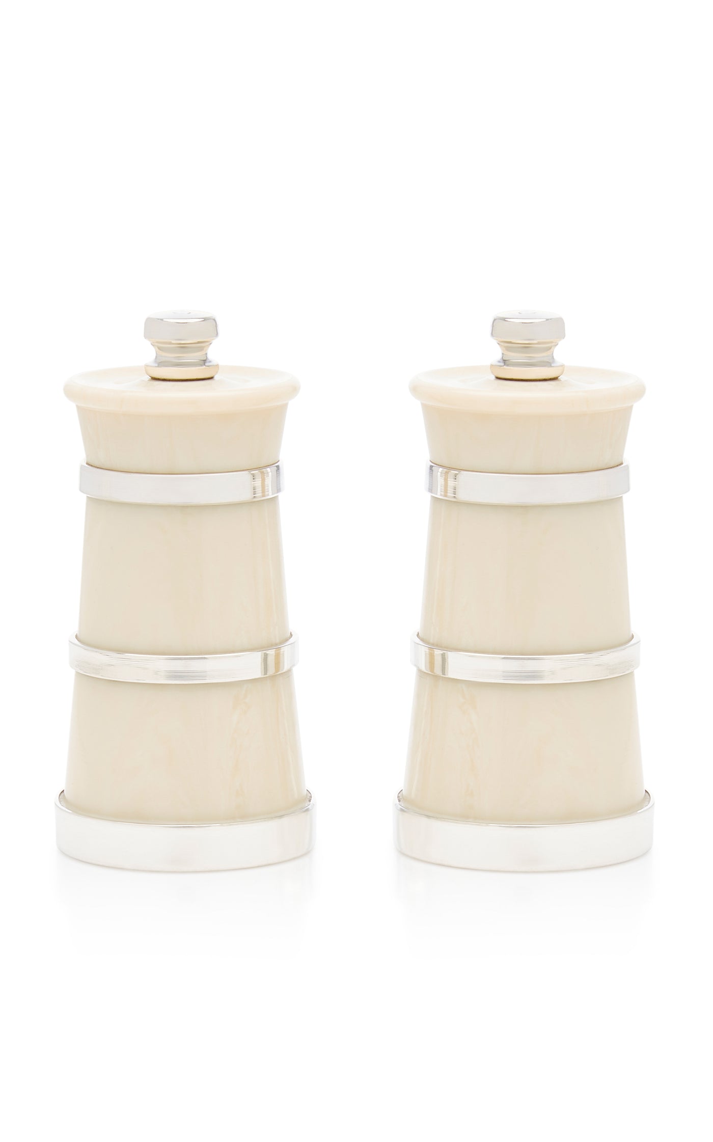 Ivory Silver Salt and Pepper Grinder Set