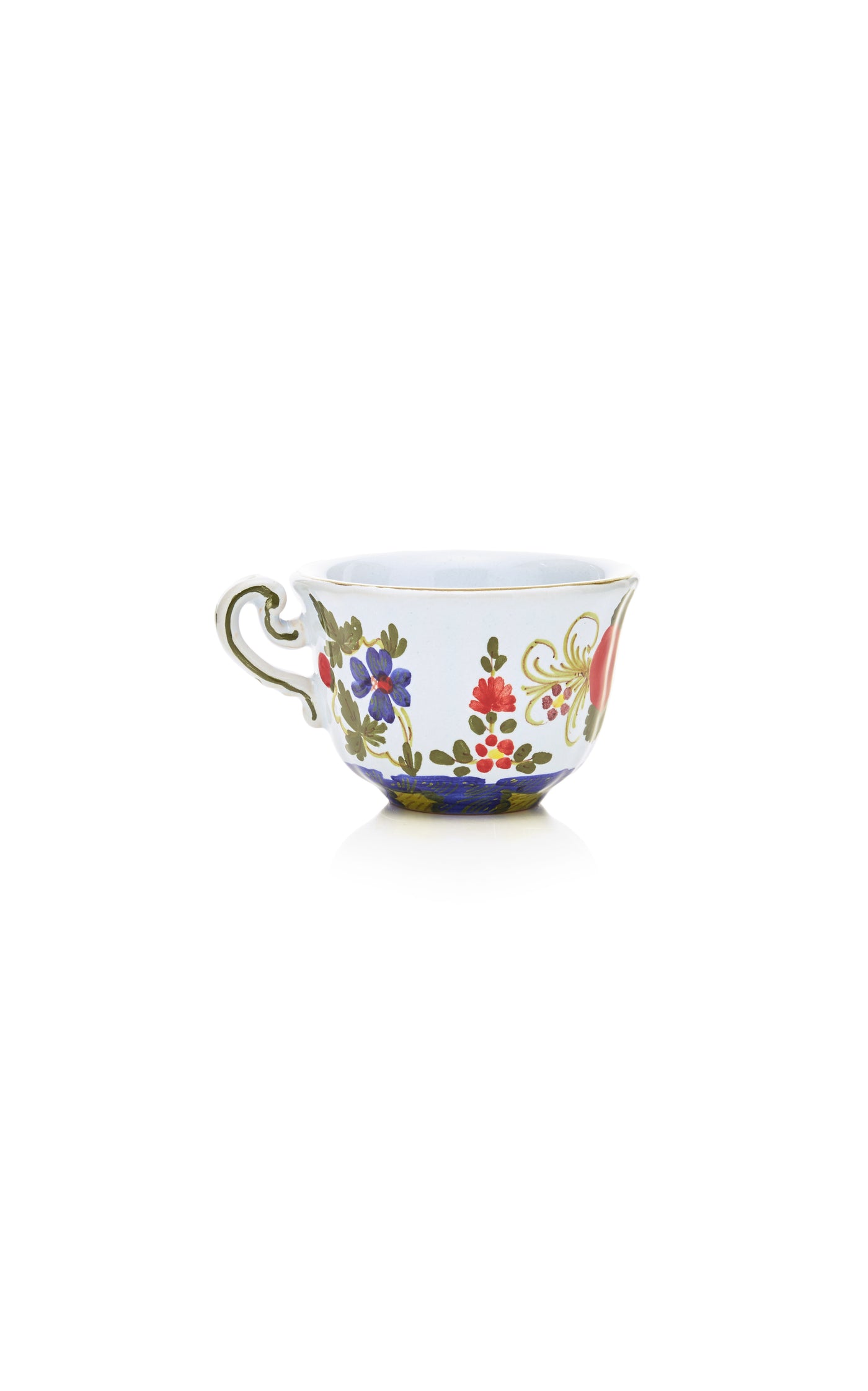Set-Of-Four Carnation Coffee Cups and Saucers