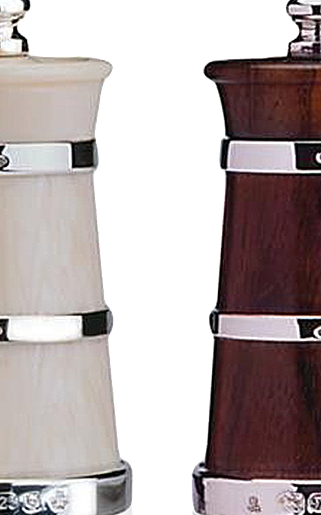 Ivory Salt and Wood Pepper Shaker Set