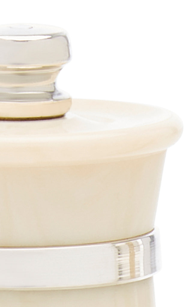 Silver Pepper and Ivory Salt Shaker Set