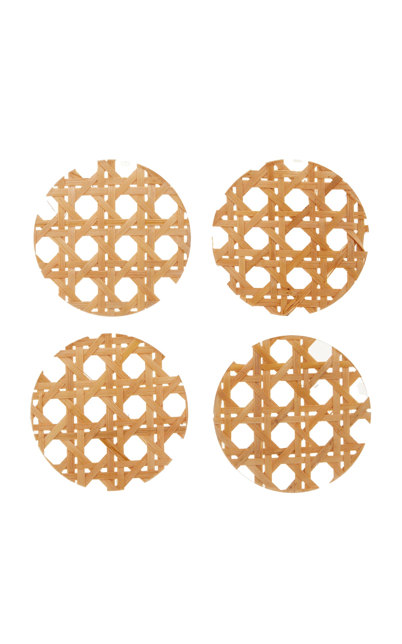 Set-Of-Four Rattan Coasters