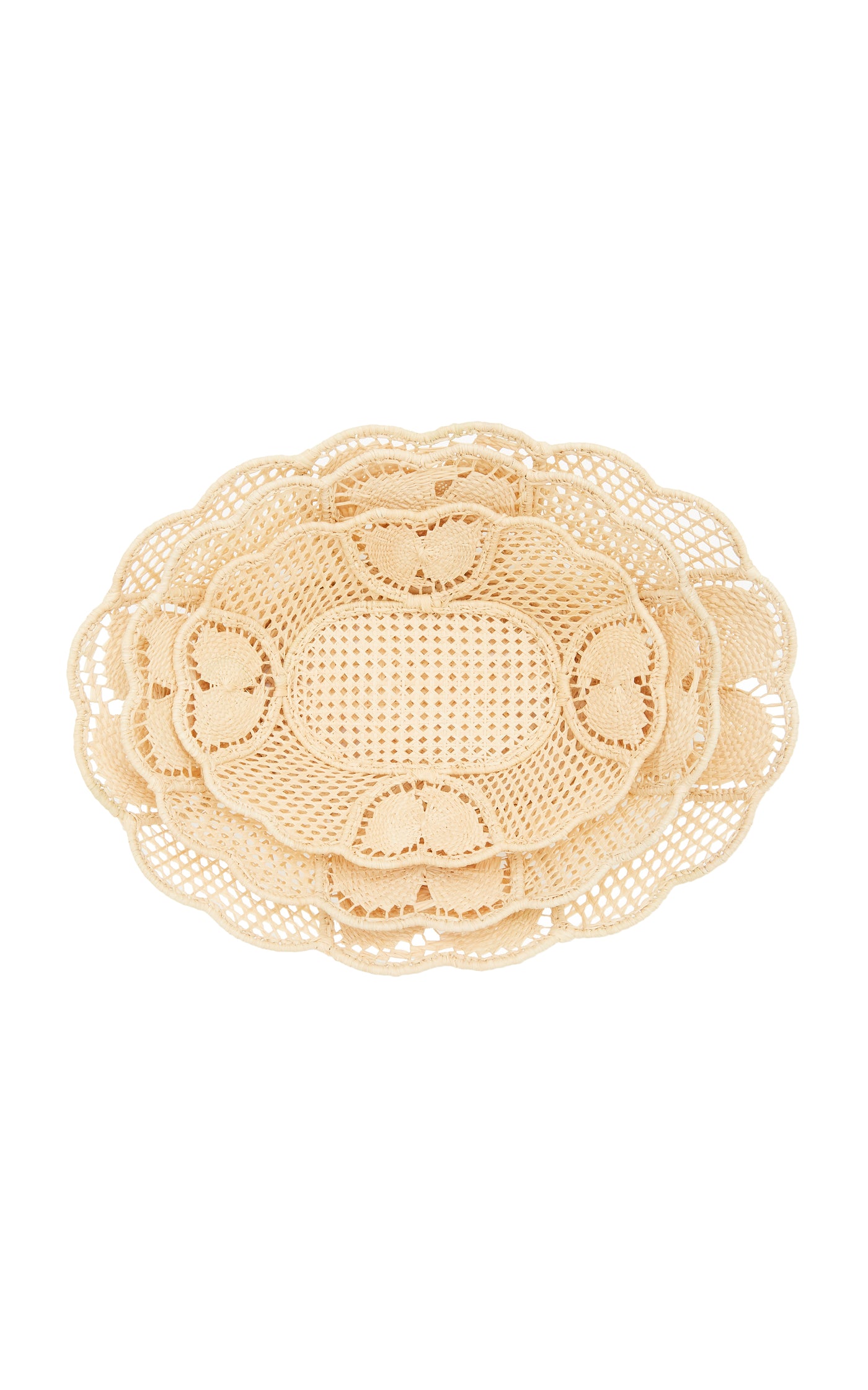 Set-Of-3 Nesting Raffia Bowls