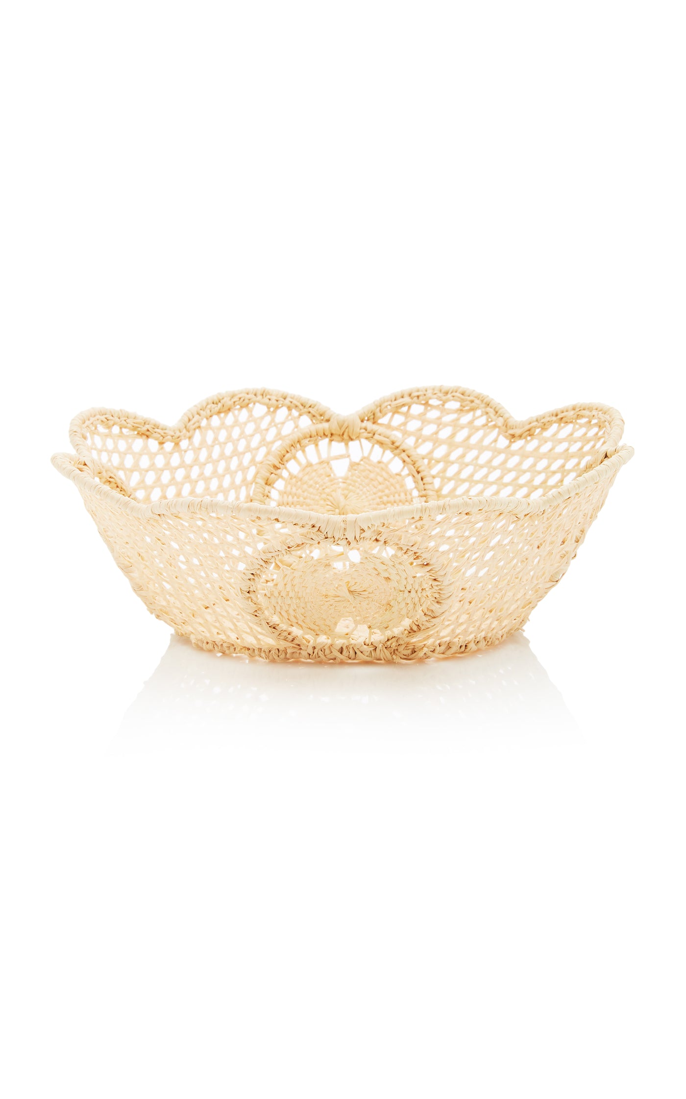 Set-of-4 Small Oval Raffia Bowls