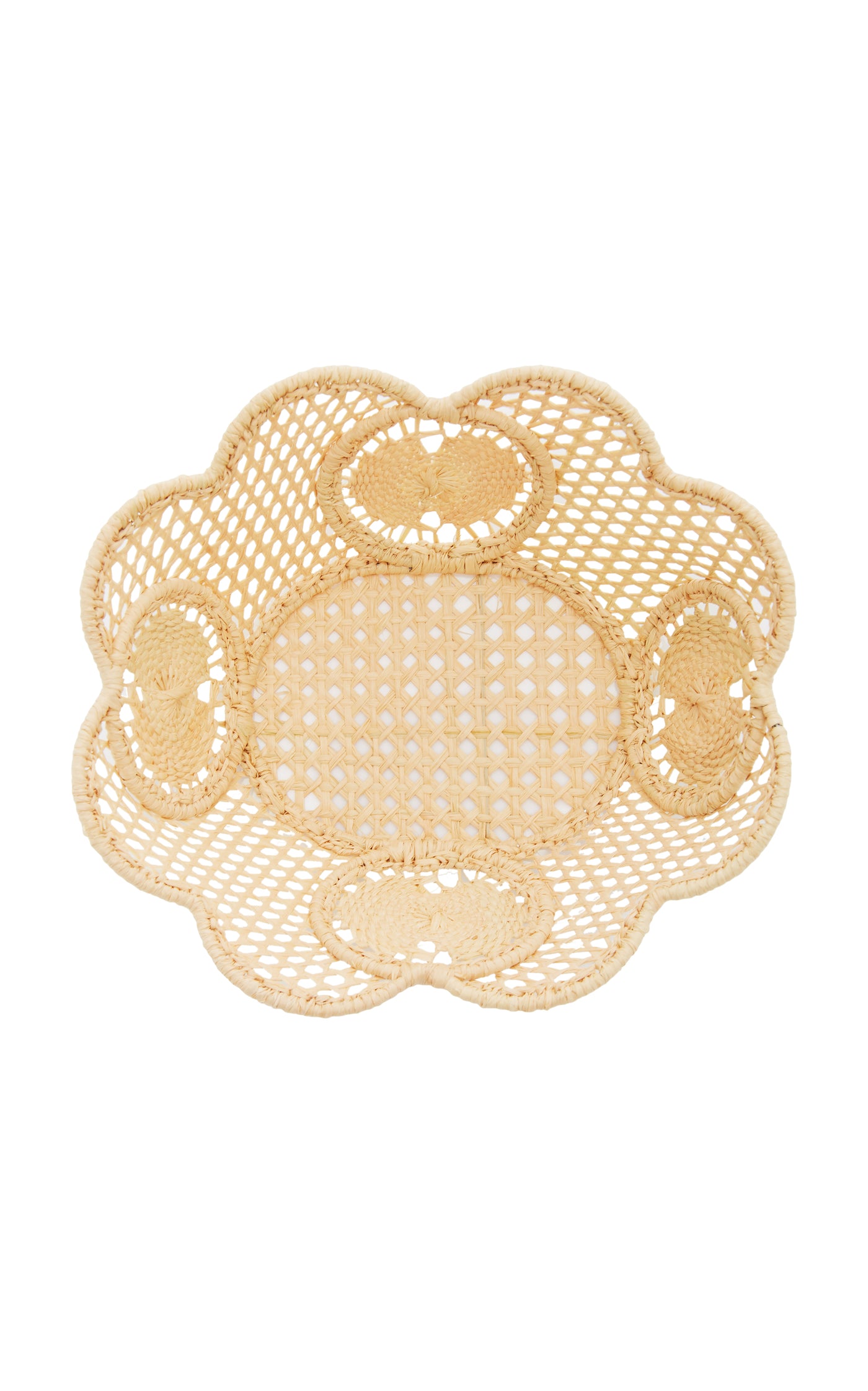 Set-of-4 Small Oval Raffia Bowls