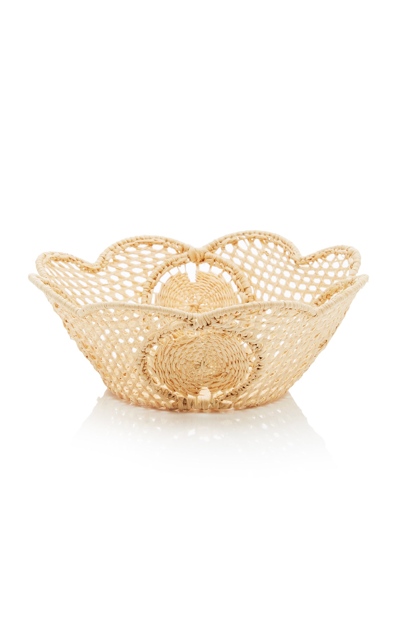Set-of-4 Small Round Raffia Bowls