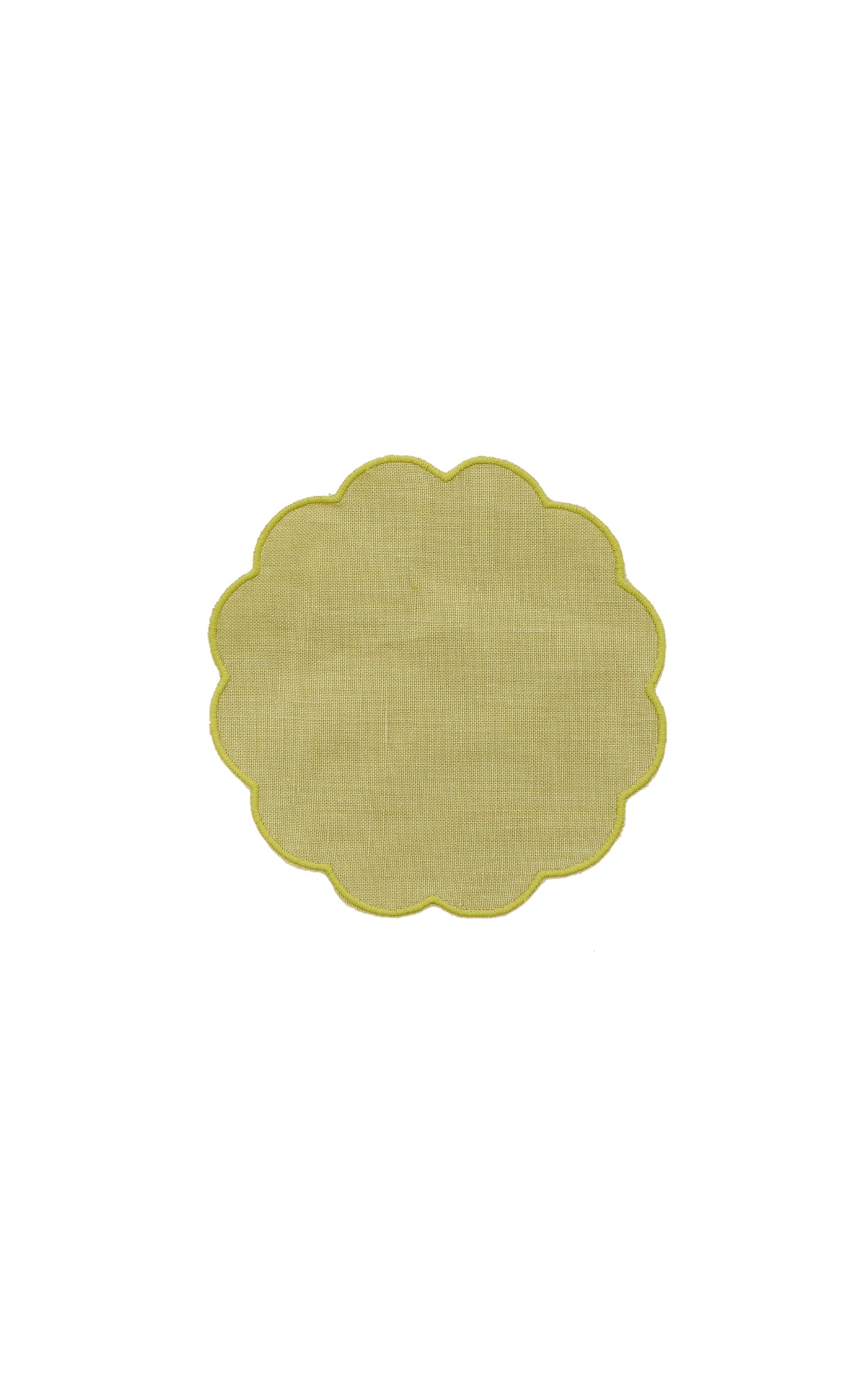 Set-Of-Four Scalloped Linen Coasters