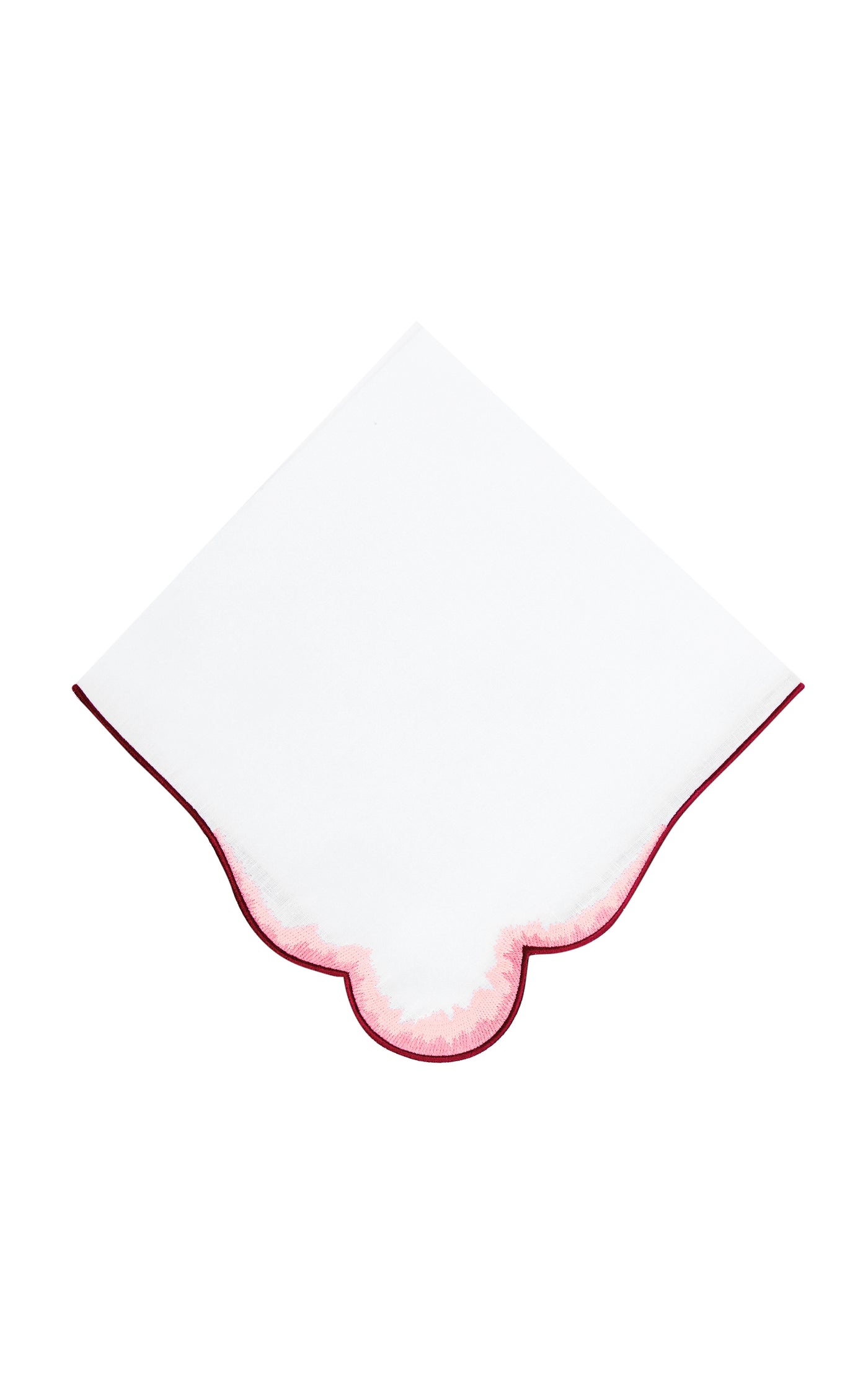 Set-Of-Four Cabbage Embroidered Linen Napkins