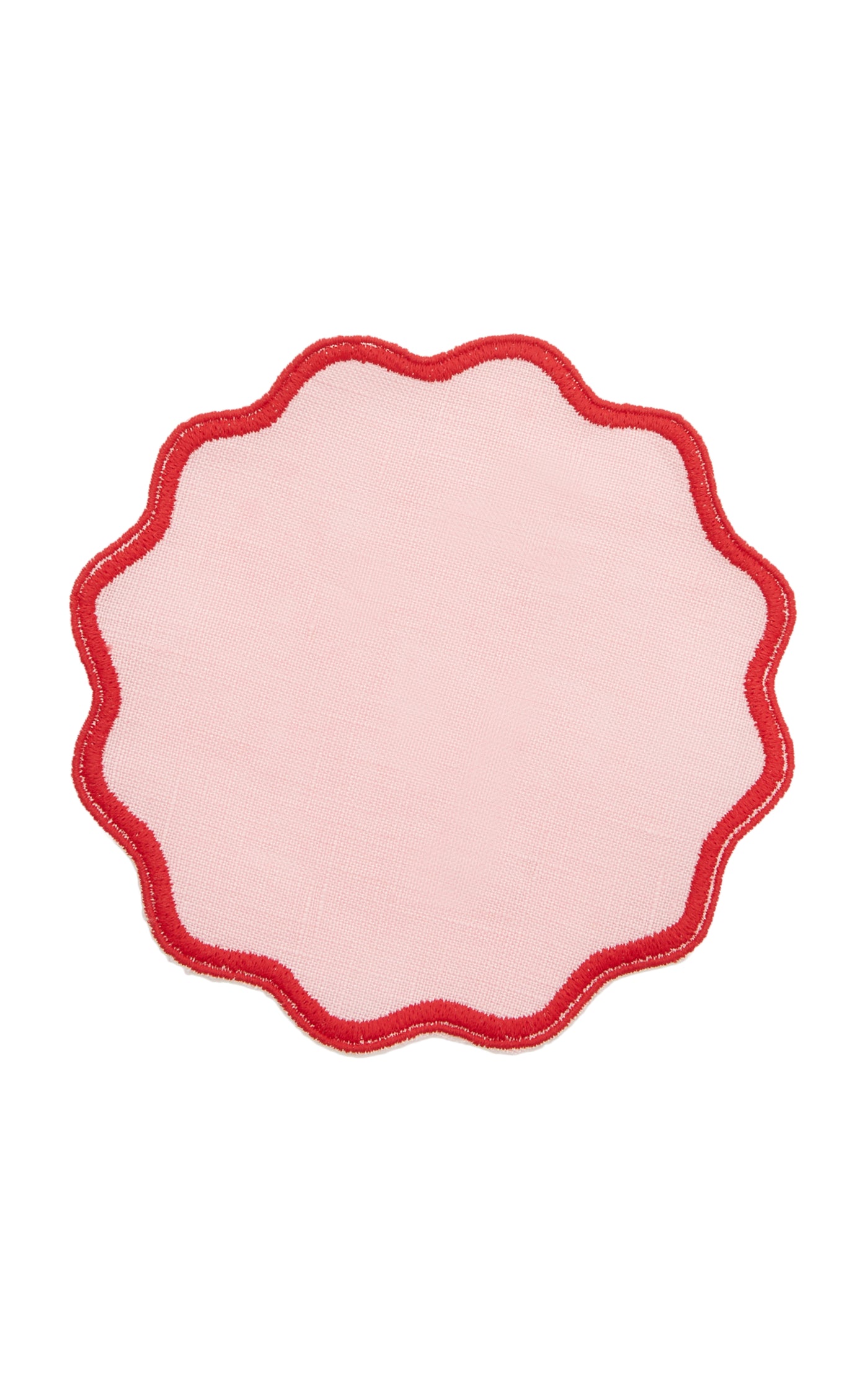 Set-Of-Four Scalloped Linen Coasters