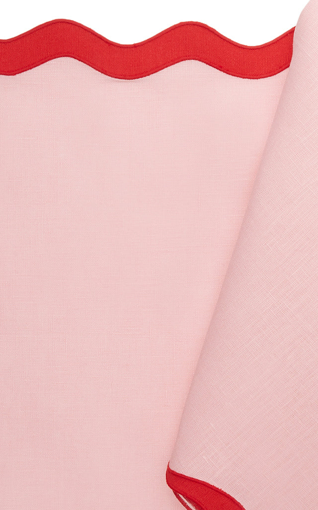 Scalloped Linen Placemat and Napkin Set