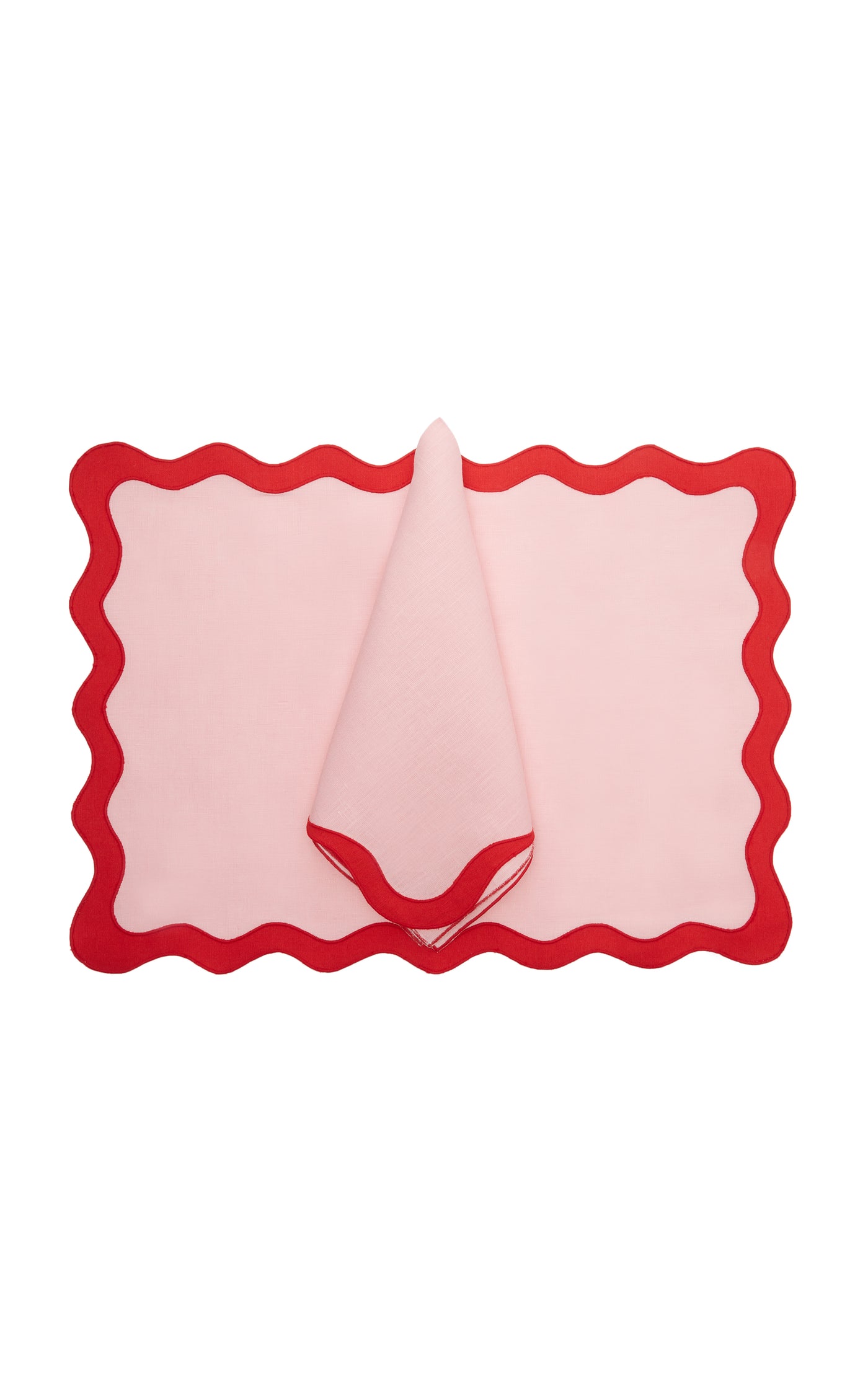 Scalloped Linen Placemat and Napkin Set