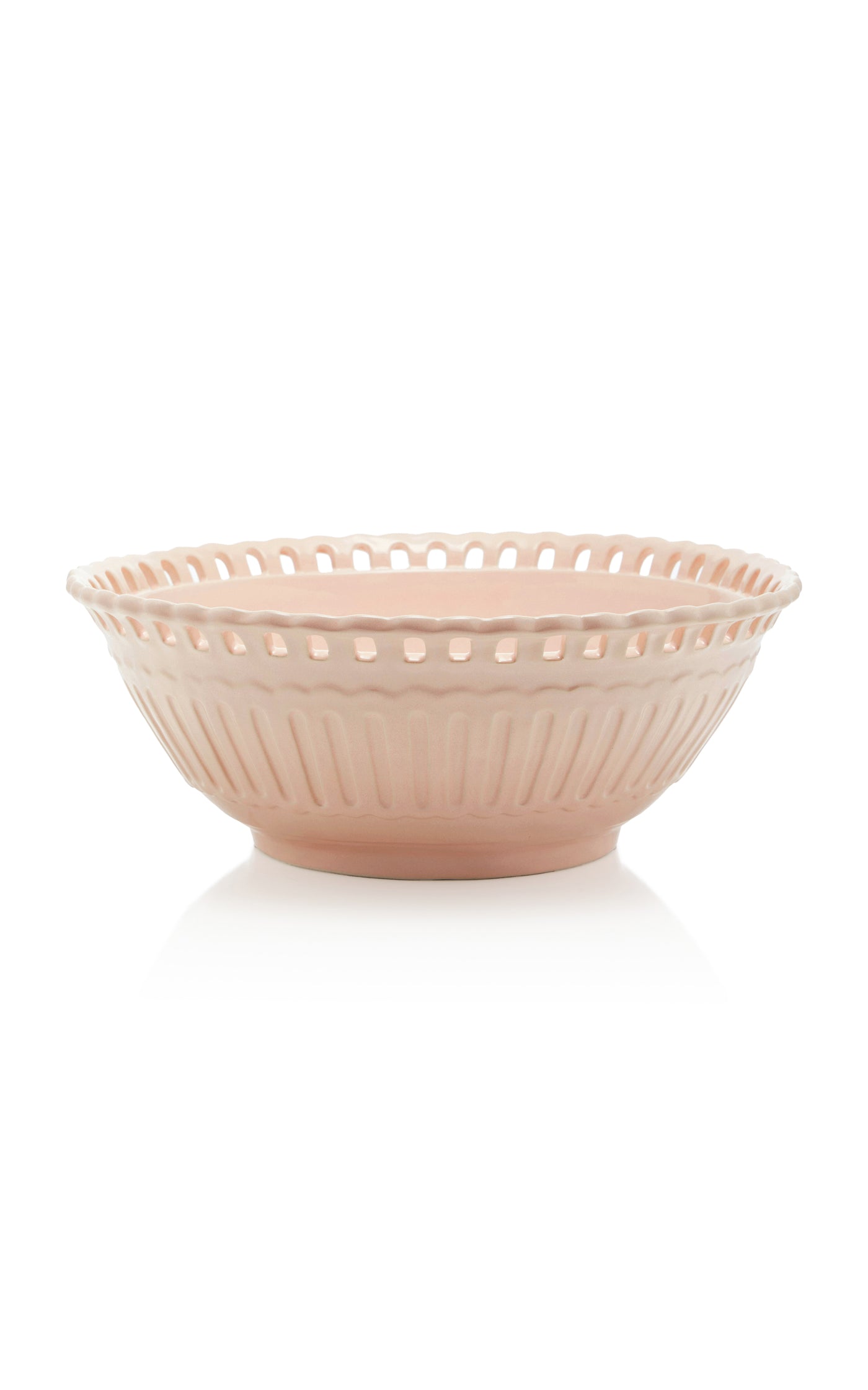 Large Balconata Creamware Salad Bowl