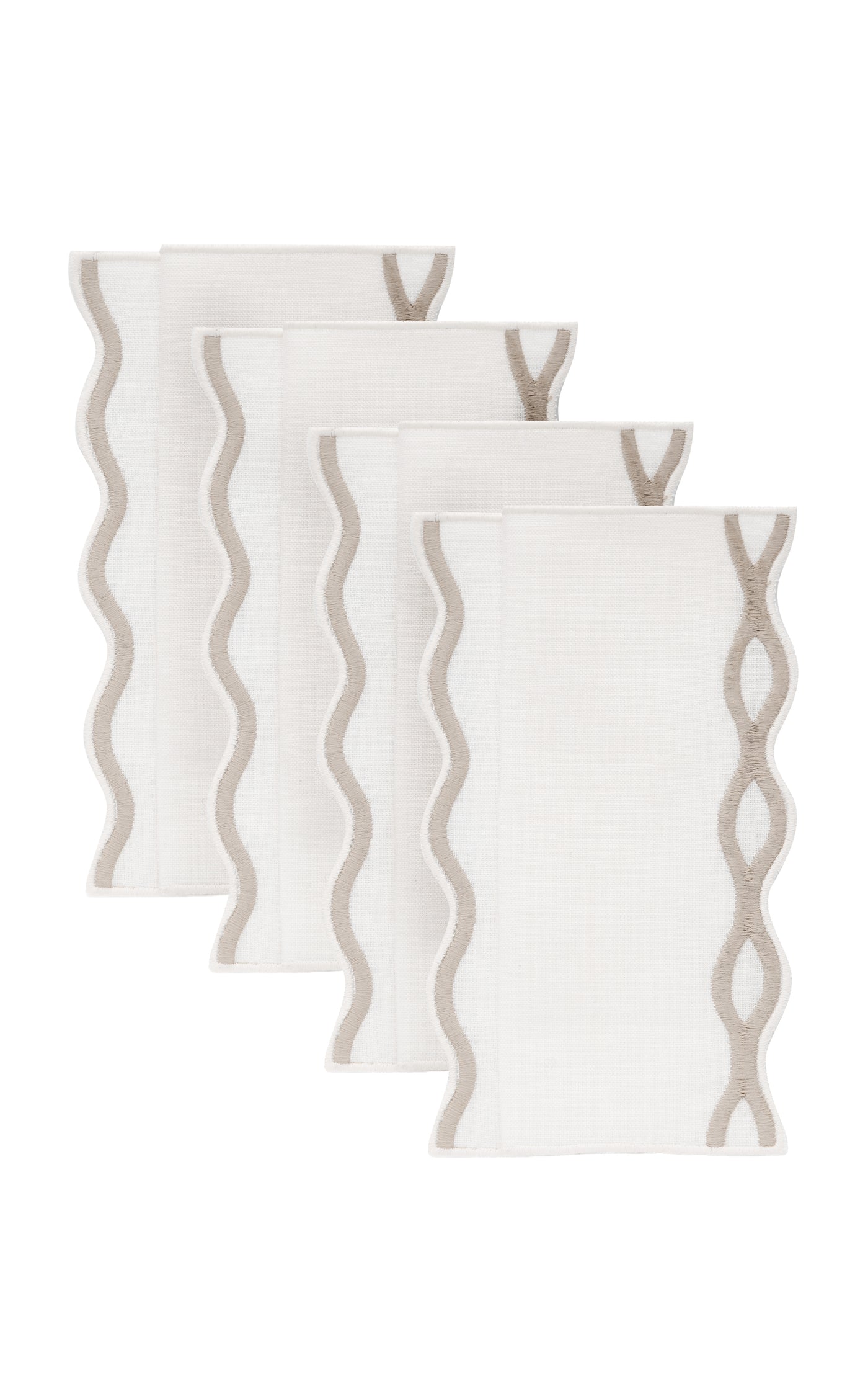 Set-of-Four Handcrafted Linen Cocktail Napkins