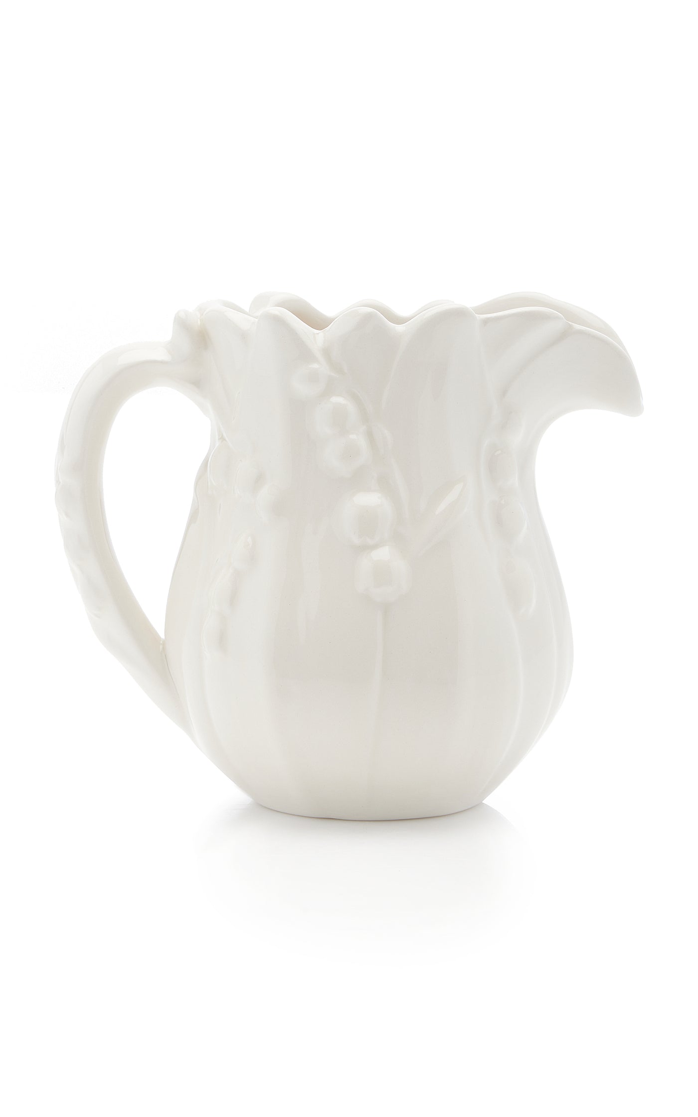Lily Of The Valley Ceramic Teapot, Cream, and Sugar Set
