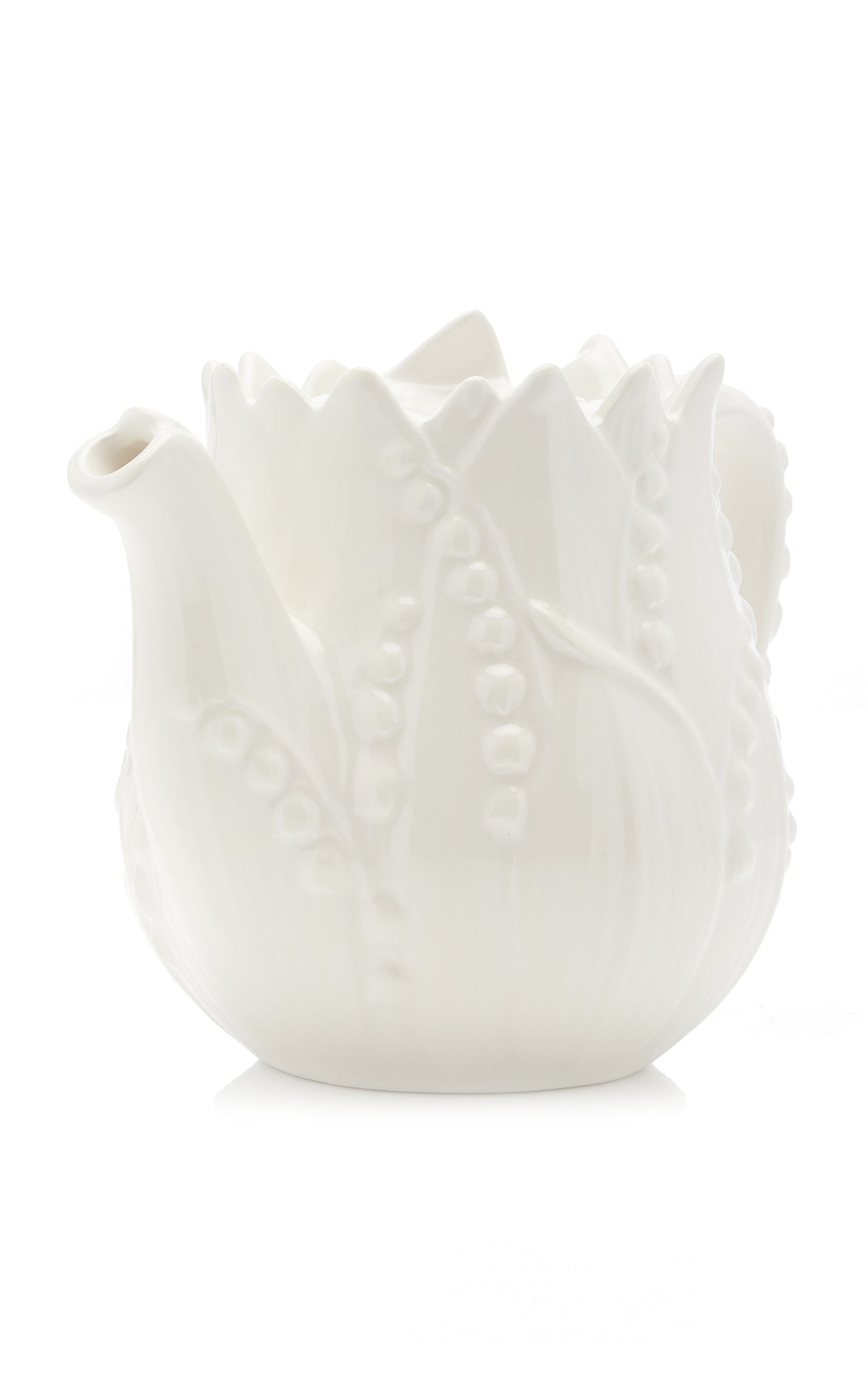 Lily Of The Valley Ceramic Teapot, Cream, and Sugar Set