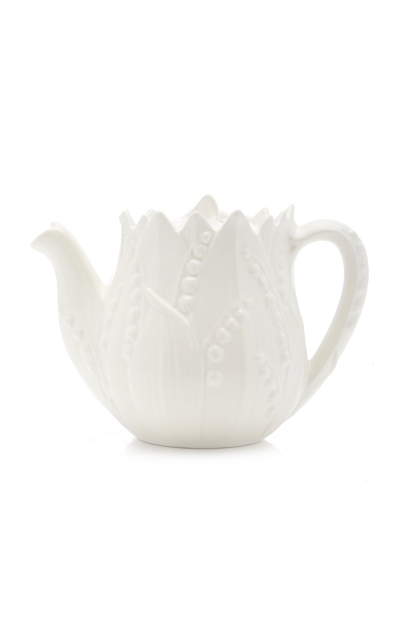 Lily Of The Valley Ceramic Teapot, Cream, and Sugar Set