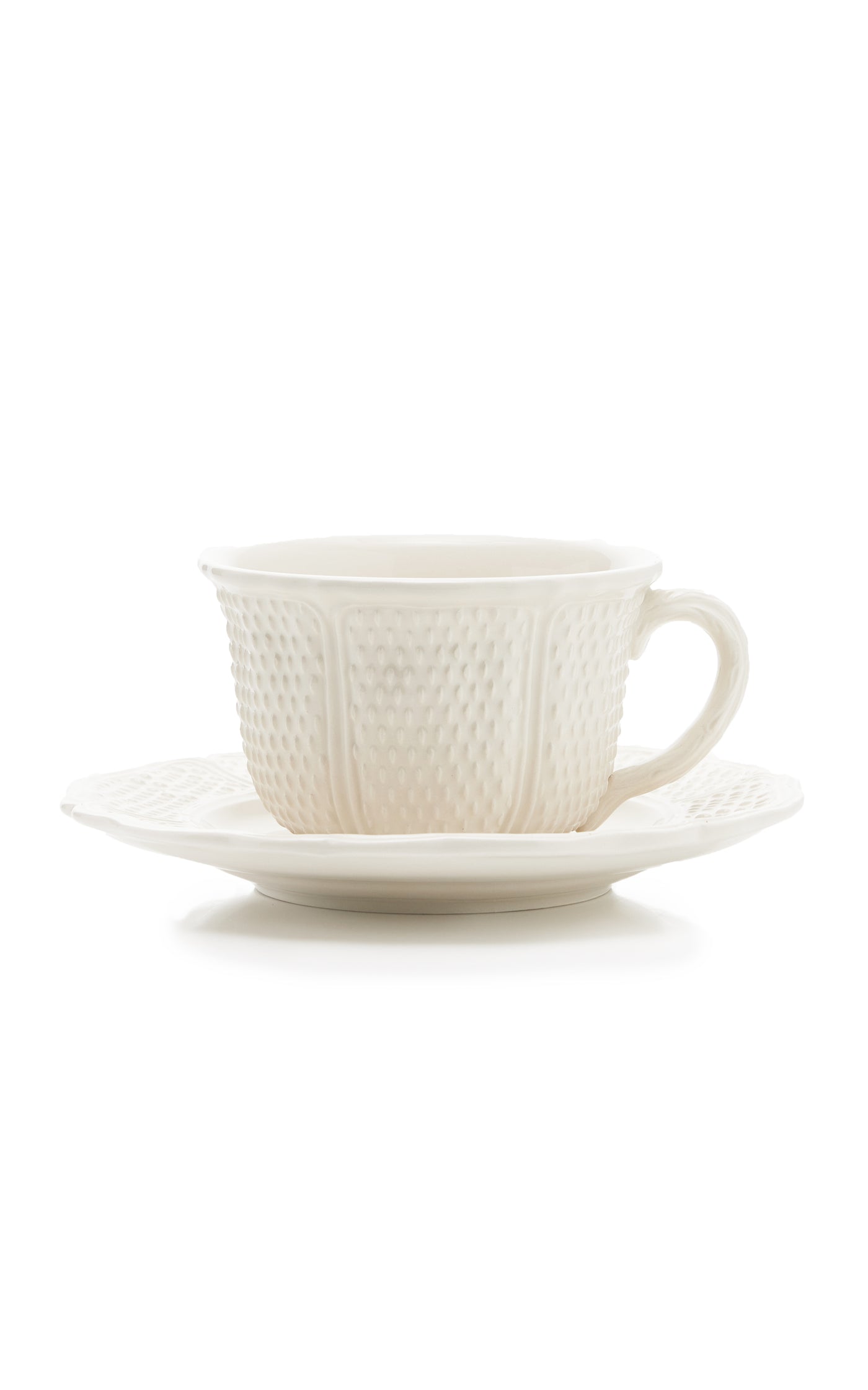 Dots Creamware Breakfast Cup and Saucer
