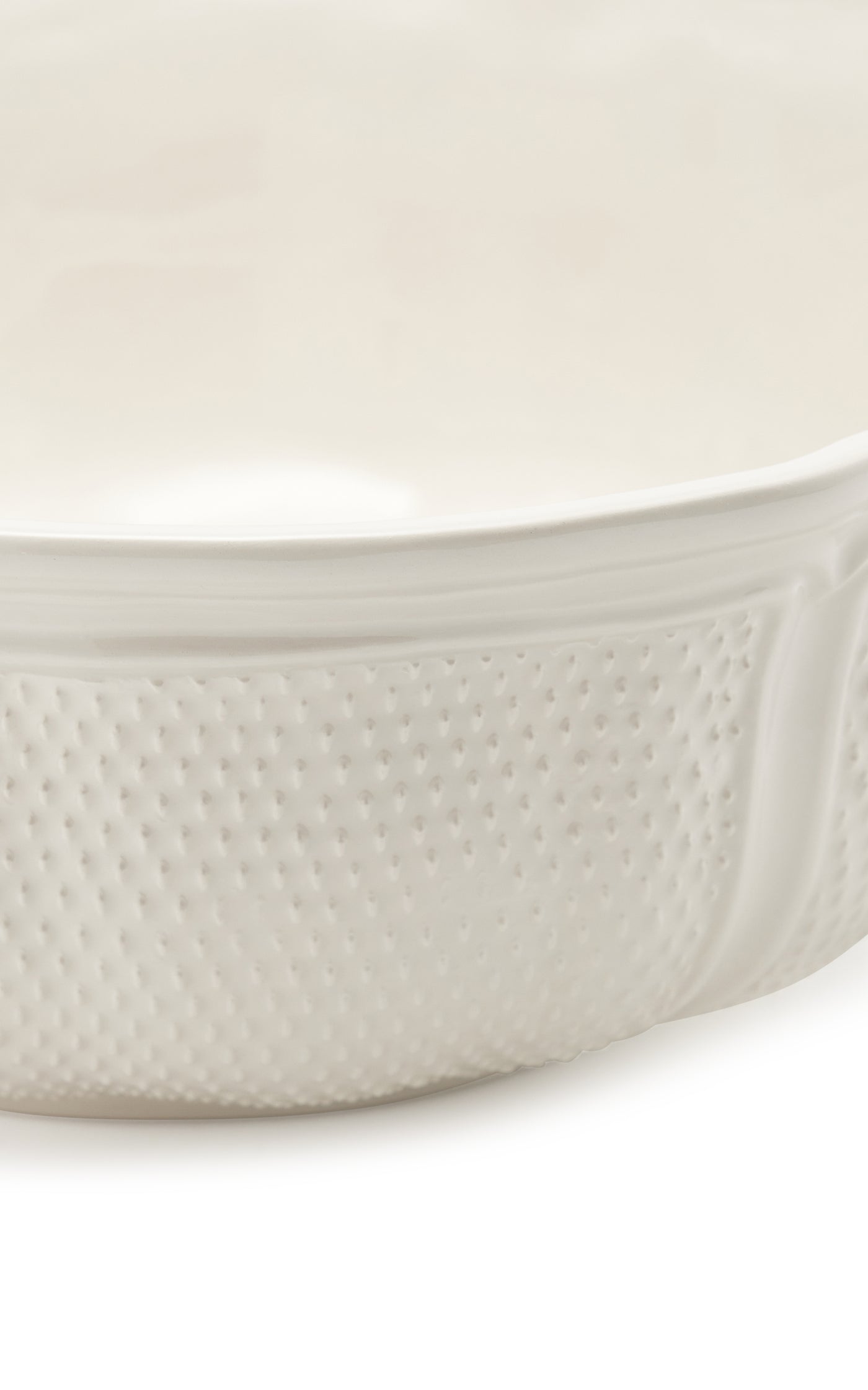 Large Dots Creamware Salad Bowl