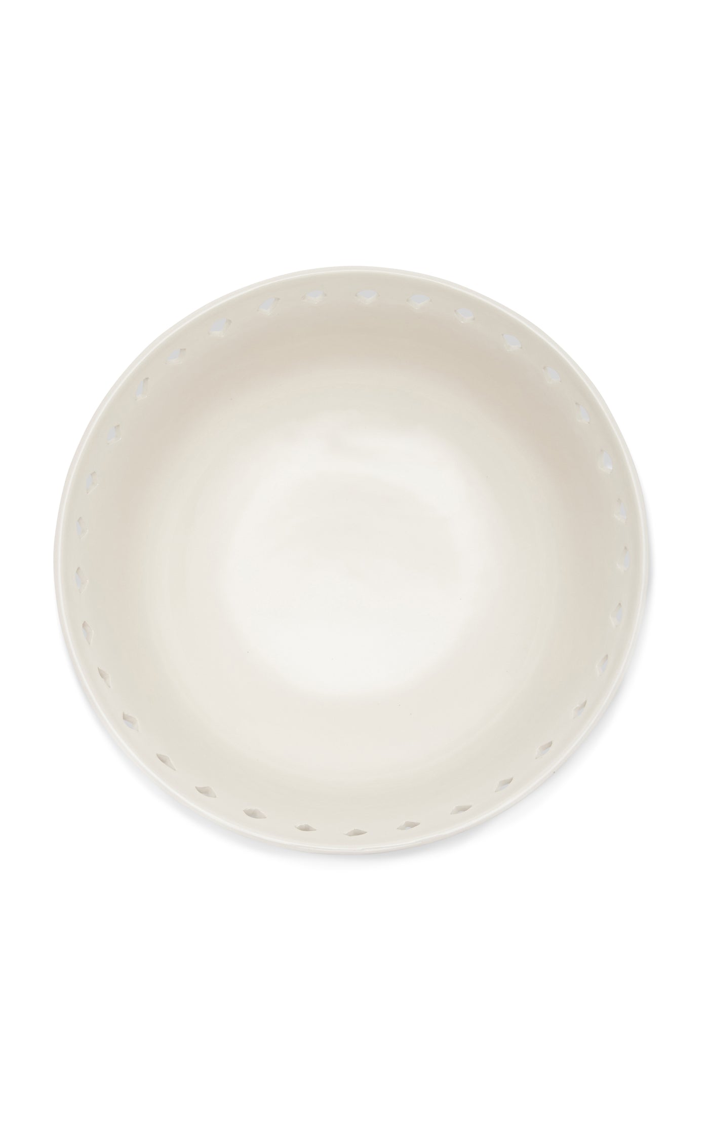 Large Openwork Creamware Salad Bowl