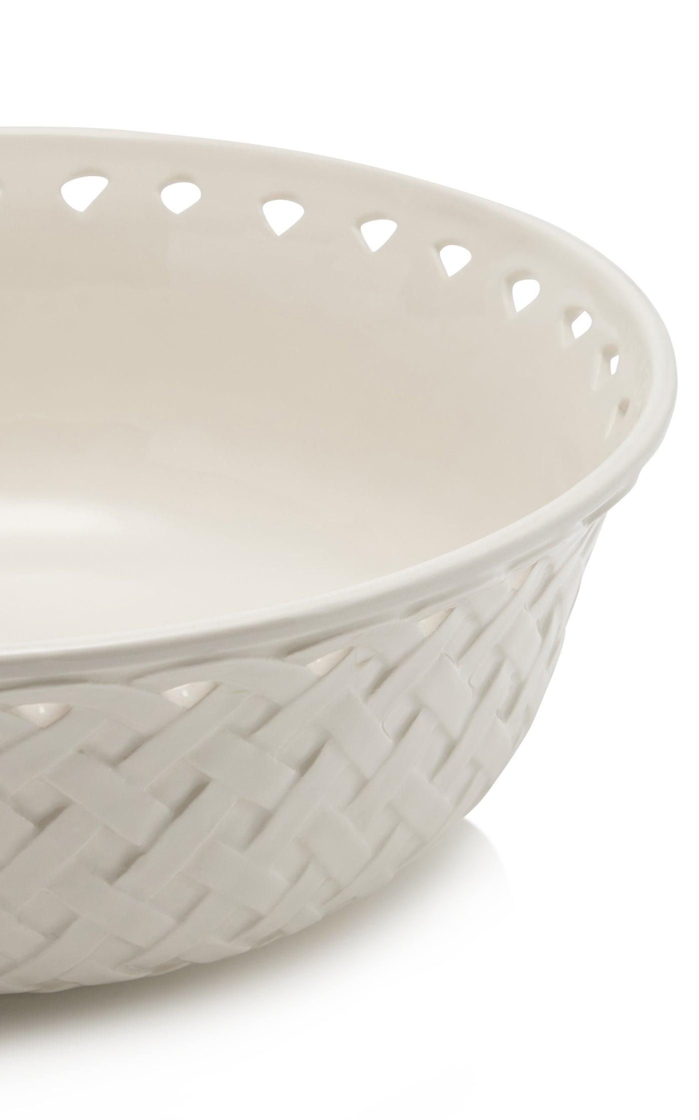 Large Openwork Creamware Salad Bowl