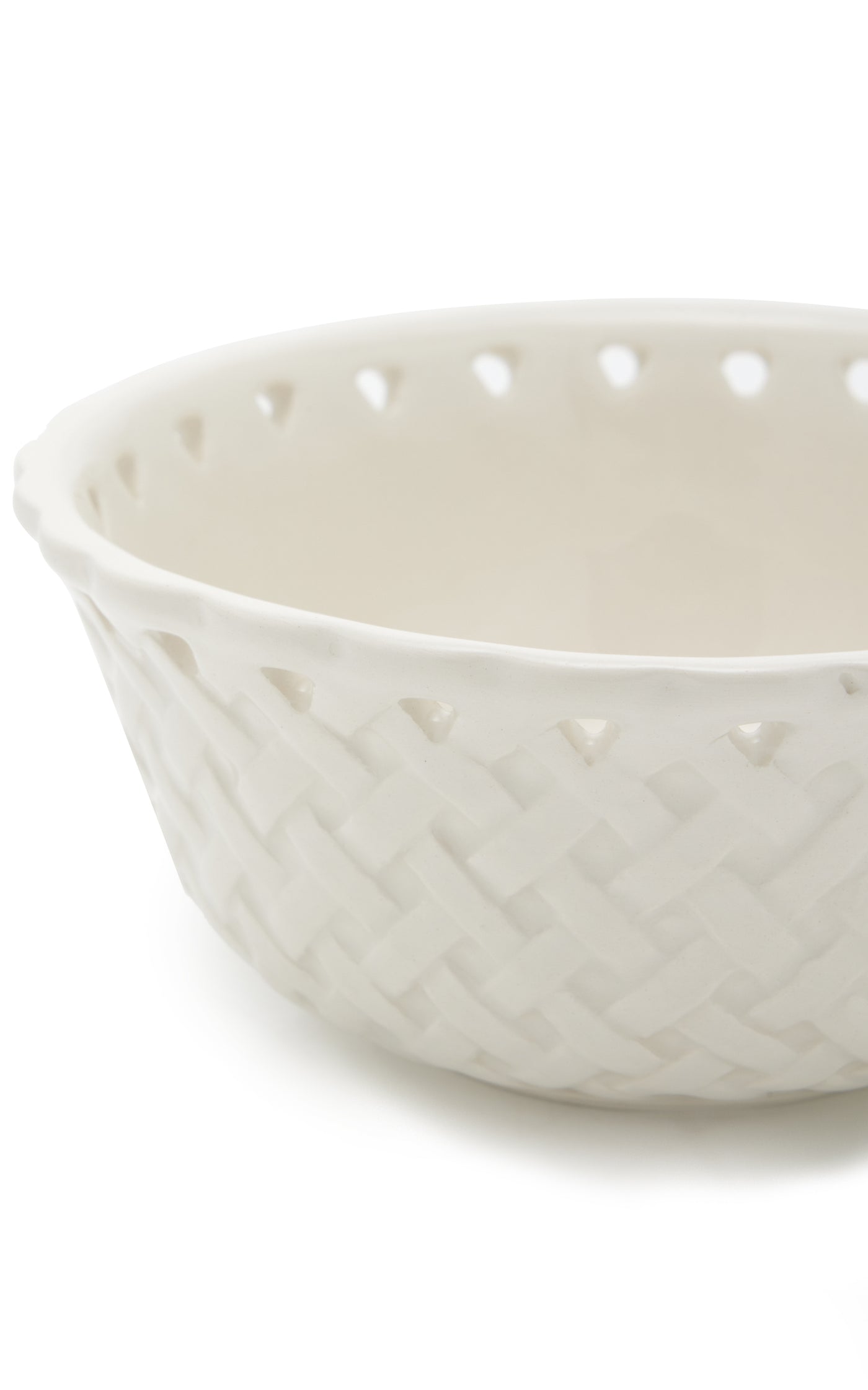 Openwork Creamware Consommé Bowl