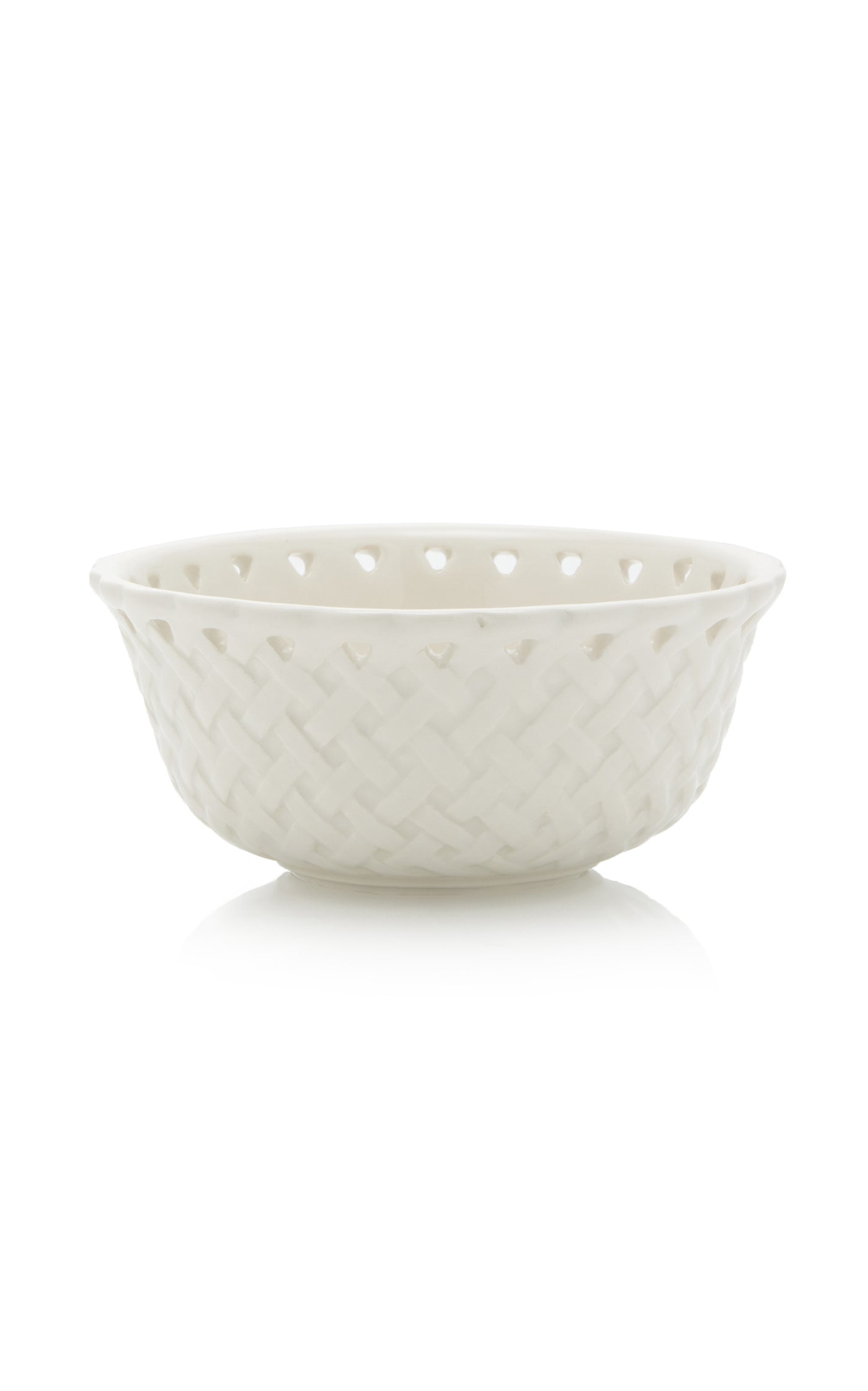 Openwork Creamware Consommé Bowl