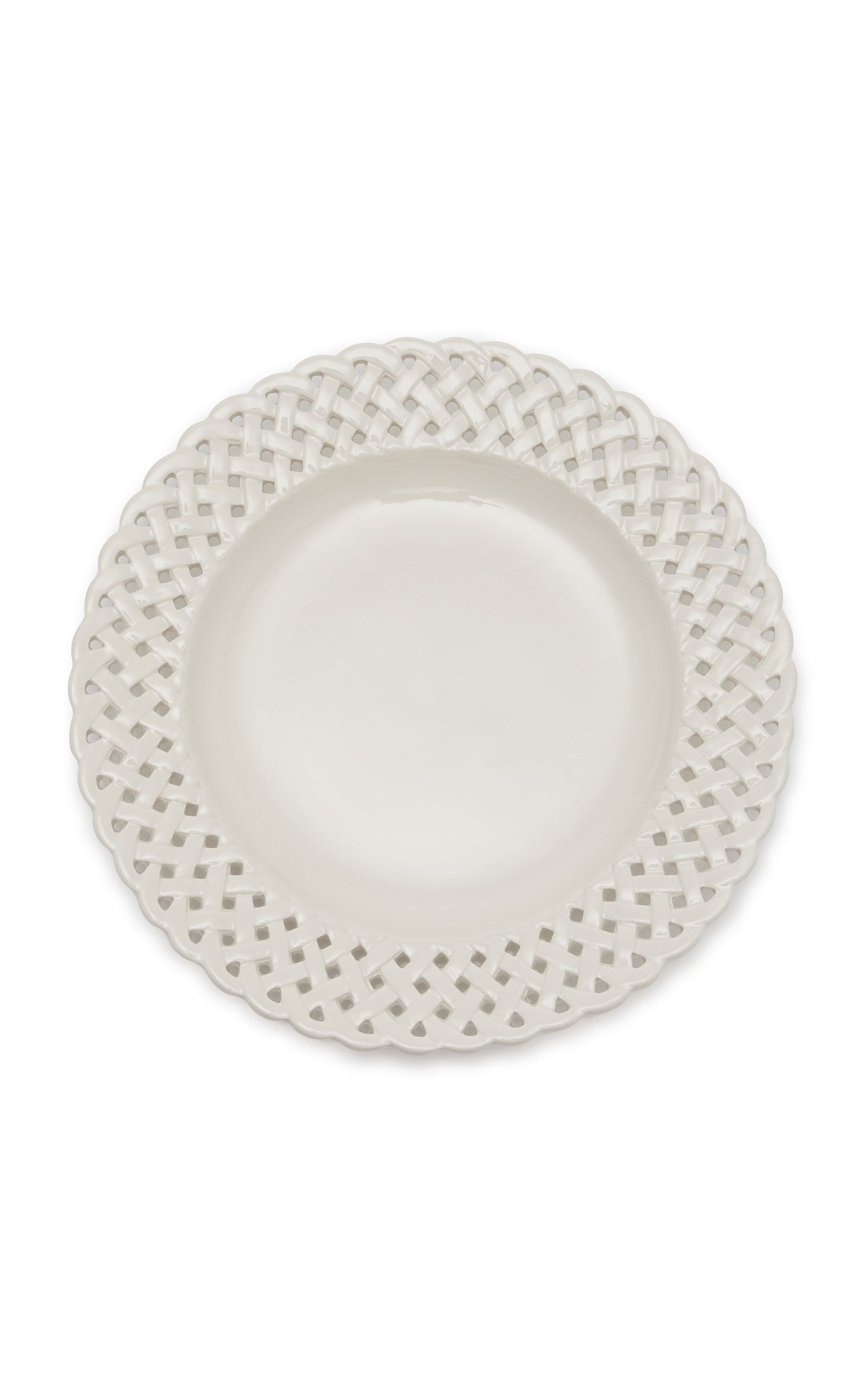 Openwork Creamware Dinner Plate