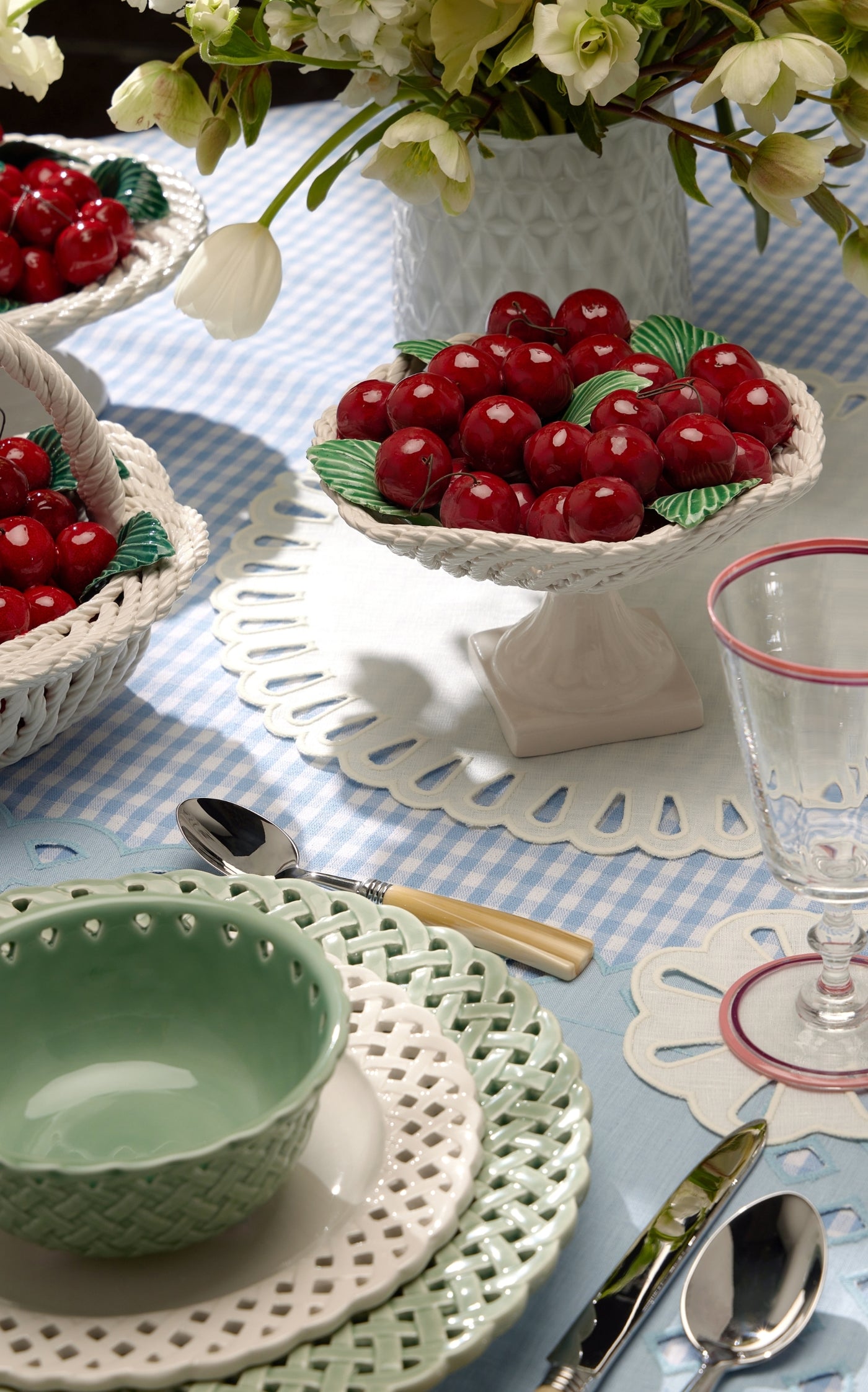 Openwork Creamware Dinner Plate