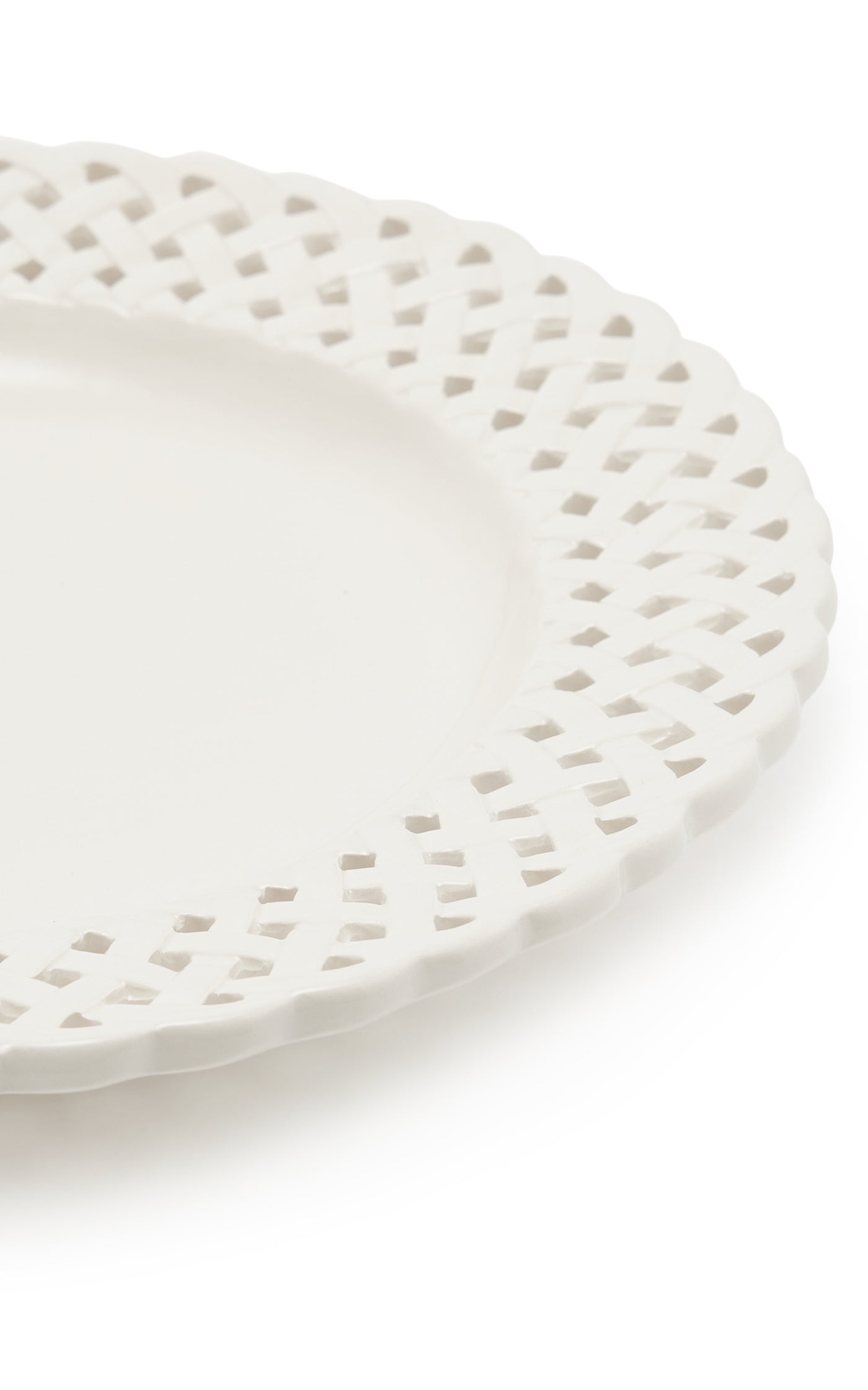 Openwork Creamware Dinner Plate